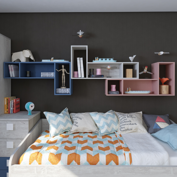 Support mural Bo0 98x24 cm avec 3 compartiments - blanc - Image 4