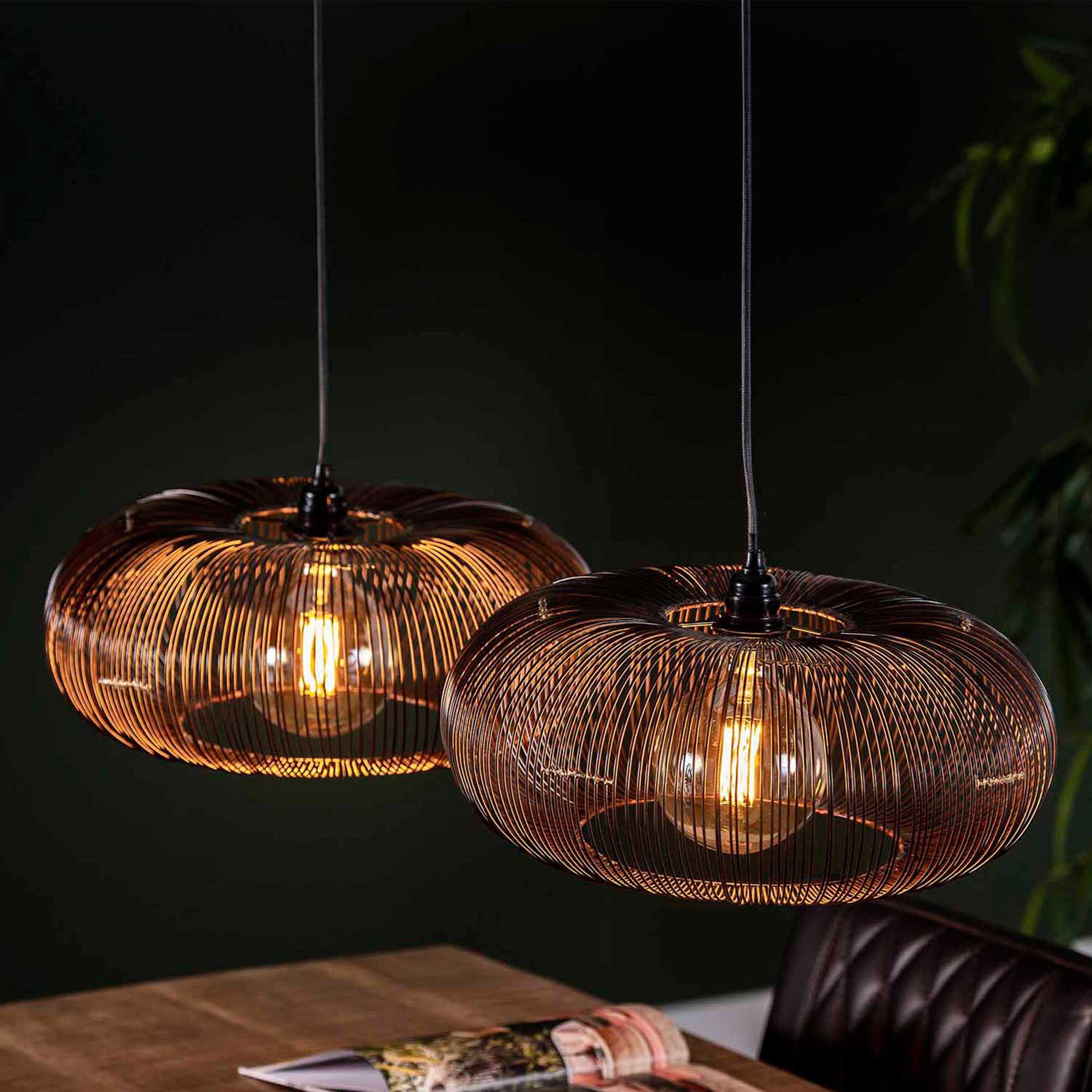 Suspension Chisa 2x Ø43 - nickel noir