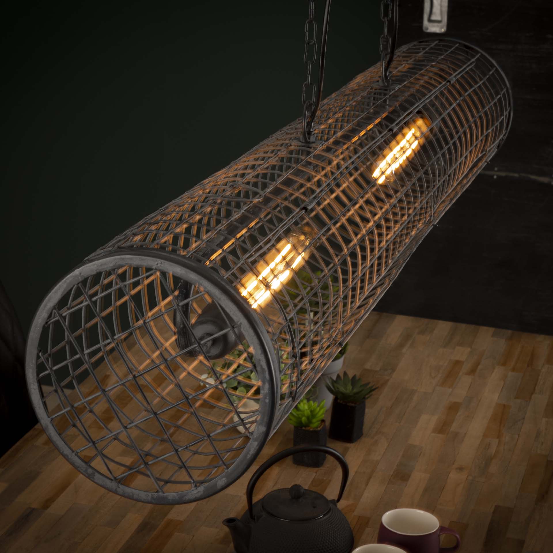 Suspension Donn cylindre 120cm - gris foncé - Image 4