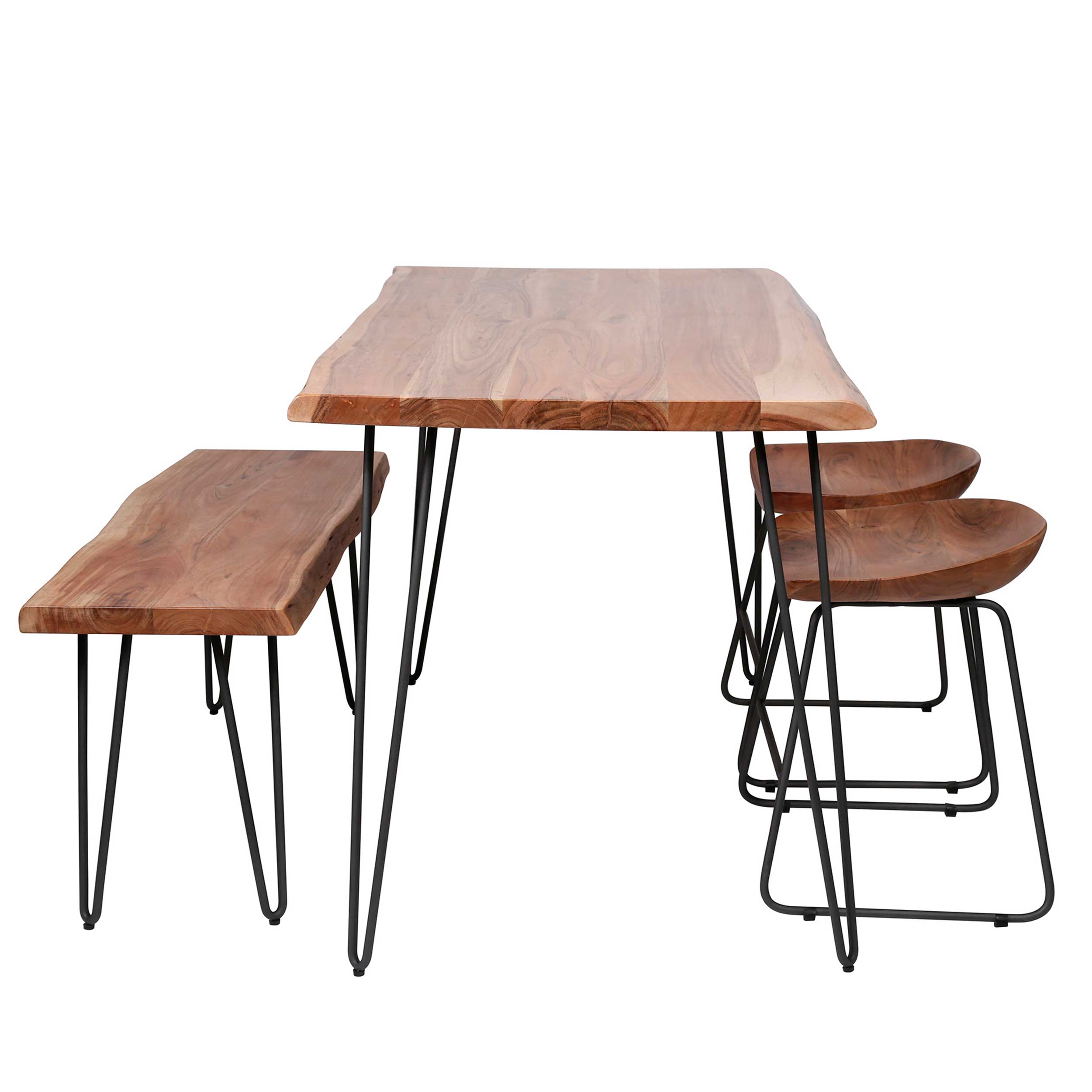 Table à manger 130 cm - acacia - Image 4