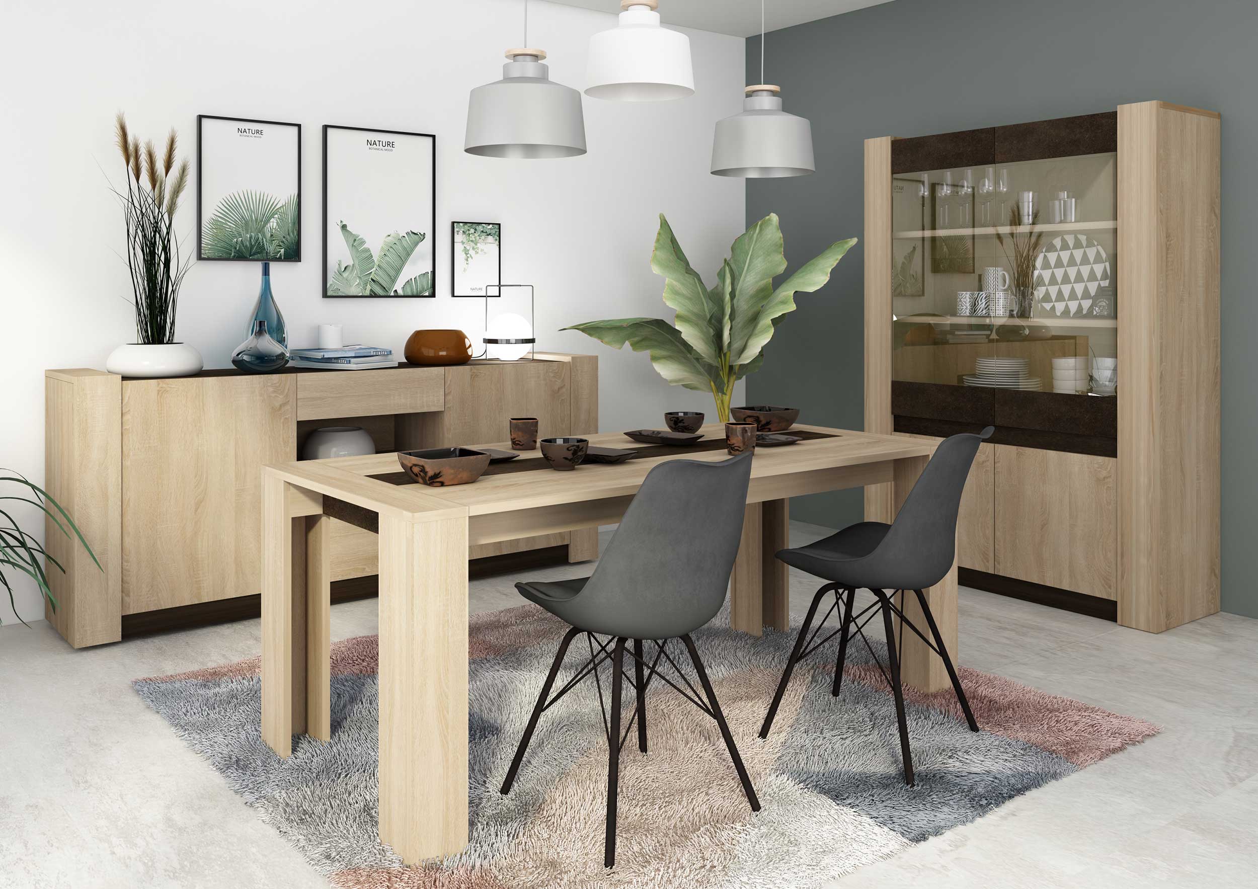 Table à manger Ares 90x190 - décor en chêne - Image 5