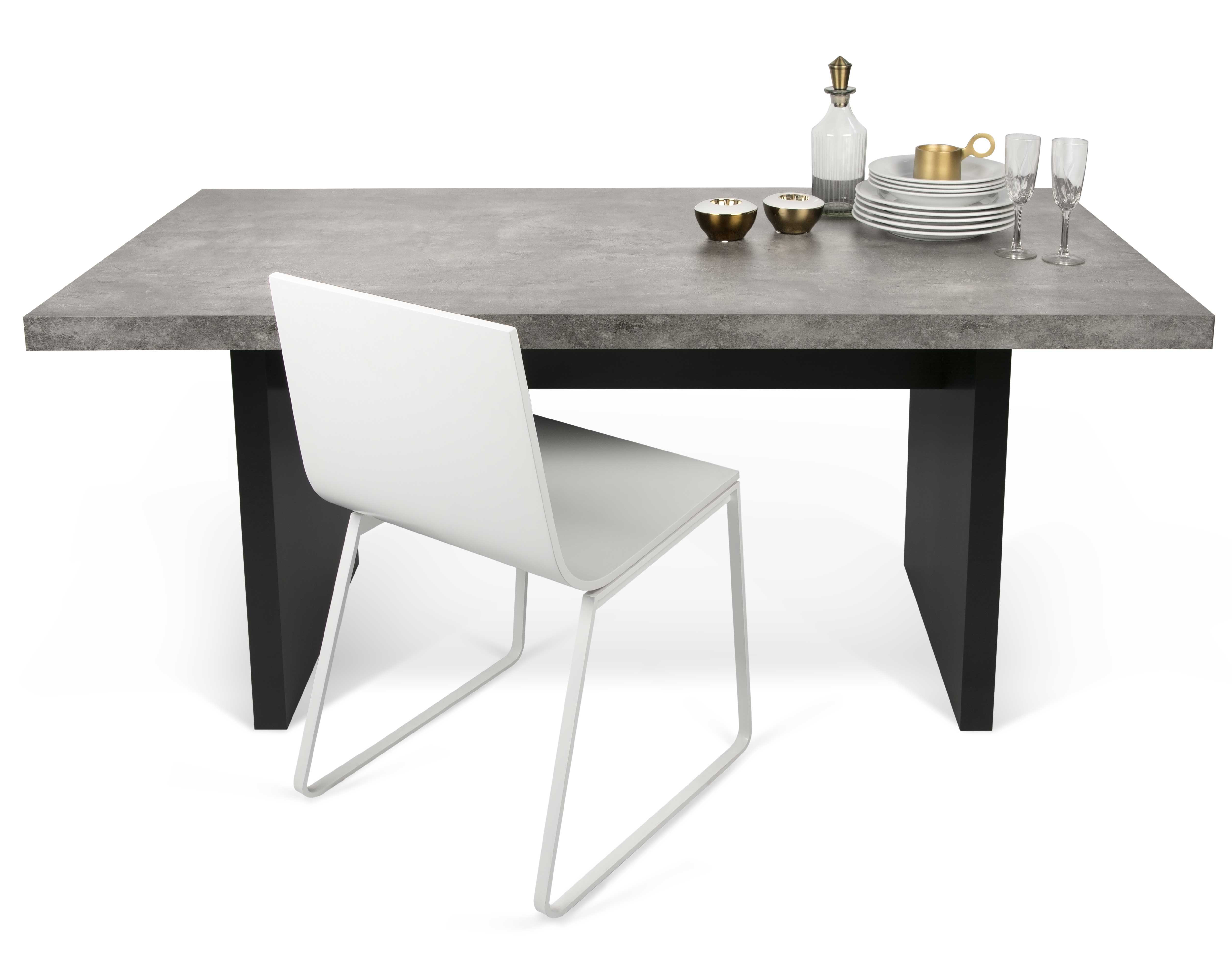 Table à manger Delta 160x80cm - aspect béton - Image 7