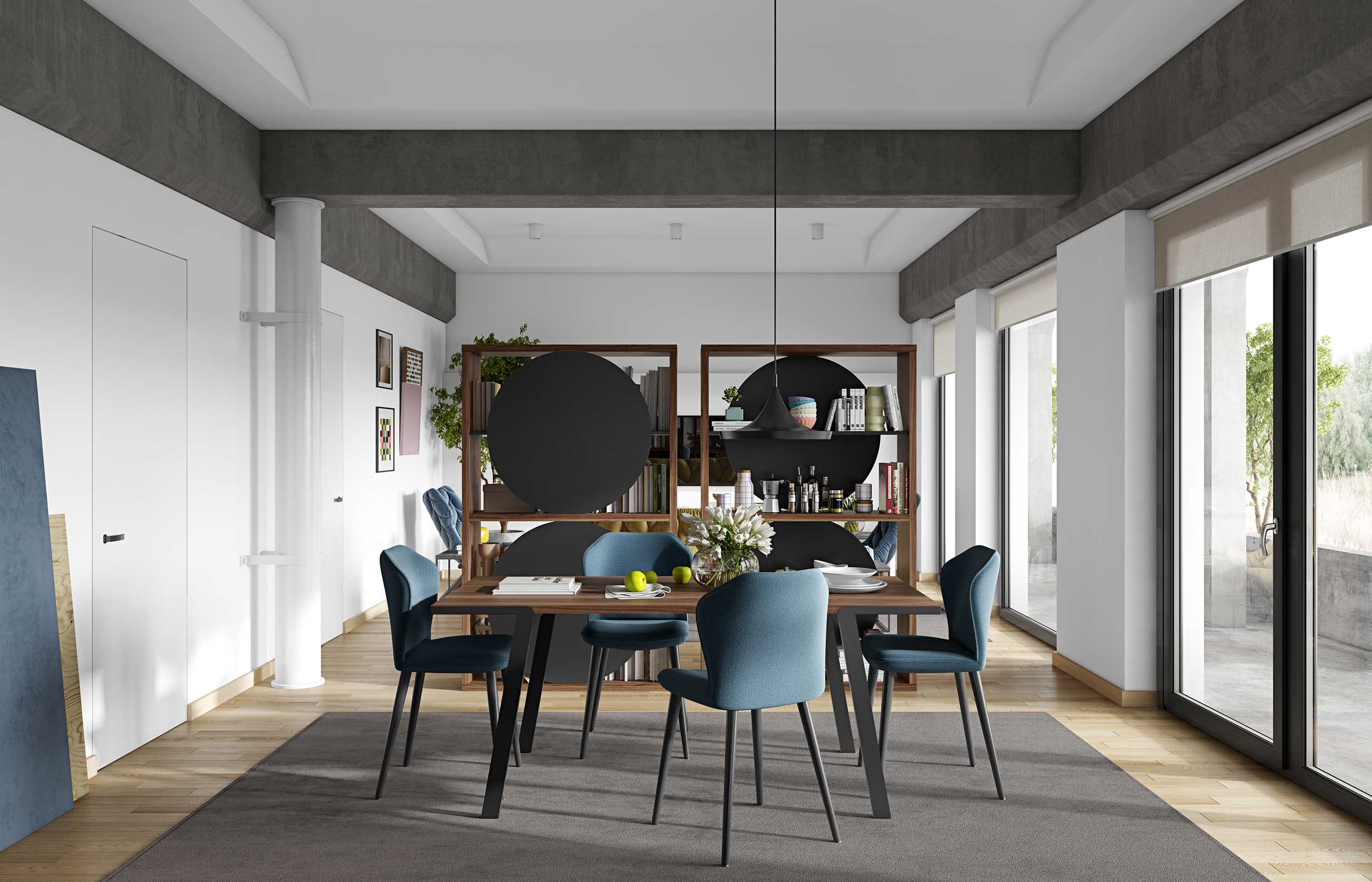 Table à manger Drina 180 x 90 cm-bois de noyer - Image 7