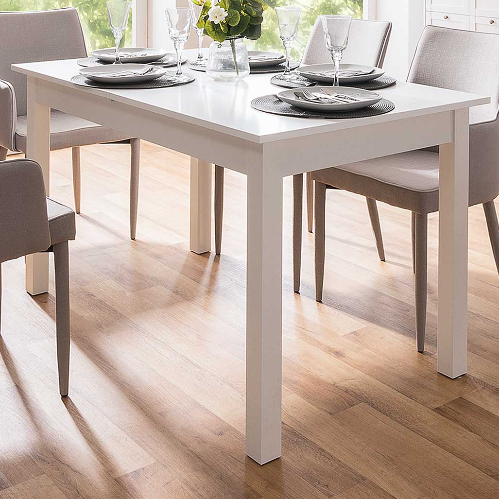 Table à manger extensible Coburg 137/177 - blanc