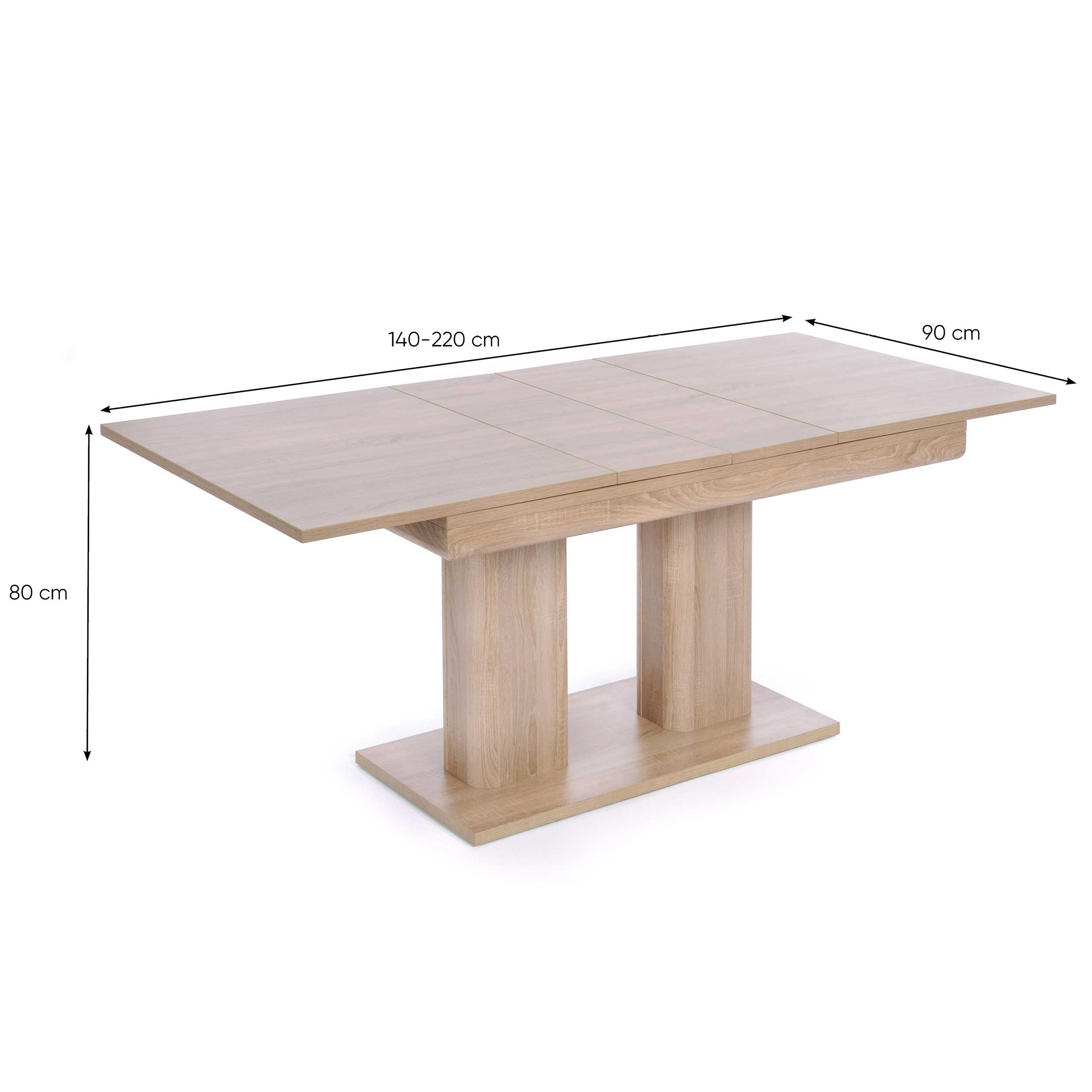 Table à manger extensible Heidelberg 140/220 - chêne artisan - Image 2