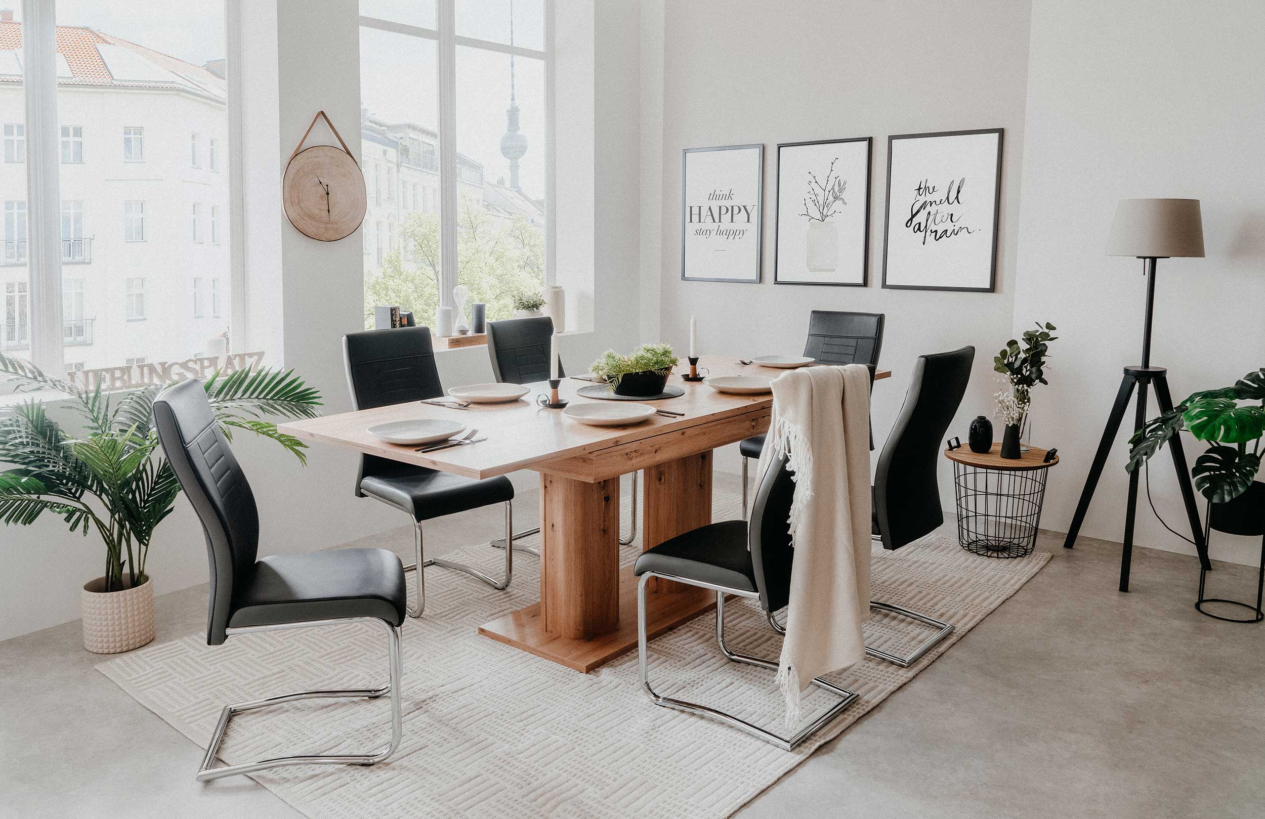 Table à manger extensible Heidelberg 140/220 - chêne artisan - Image 9