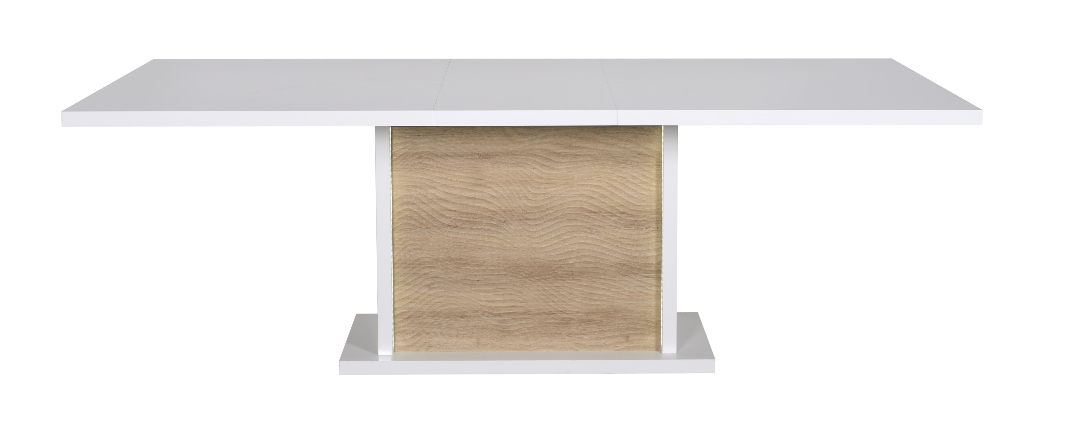 Table à manger extensible Kaia 180/225x100 - blanc brillant/chêne - Image 3