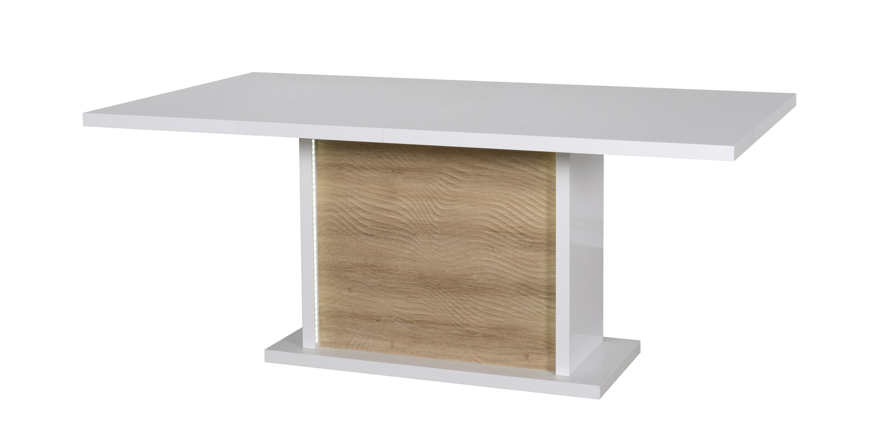 Table à manger extensible Kaia 180/225x100 - blanc brillant/chêne - Image 4