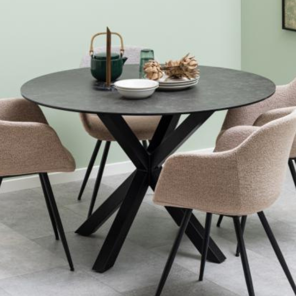 Table à manger Heaven Ø119 - céramique/ noir