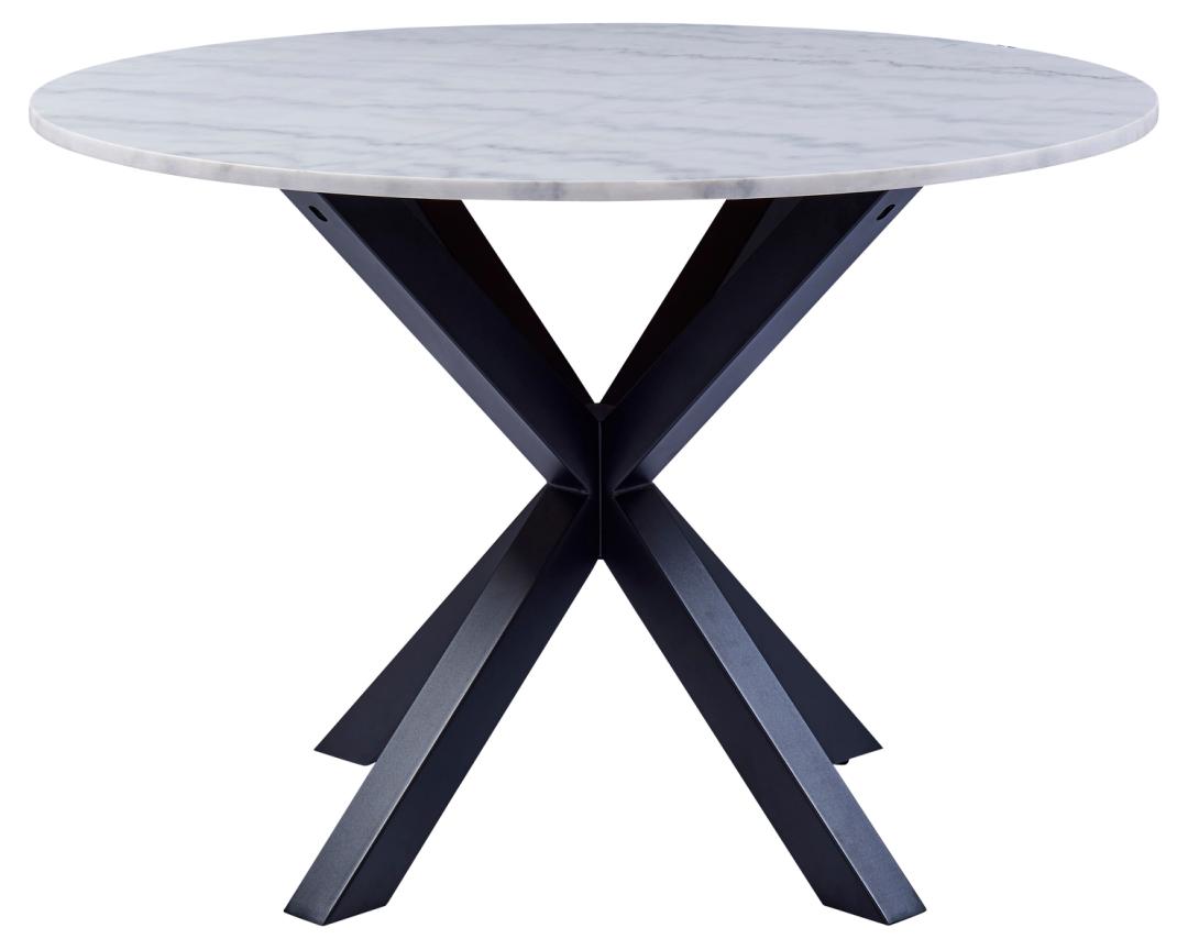 Table à manger Hennie ø110cm - marbre blanc - Image 2