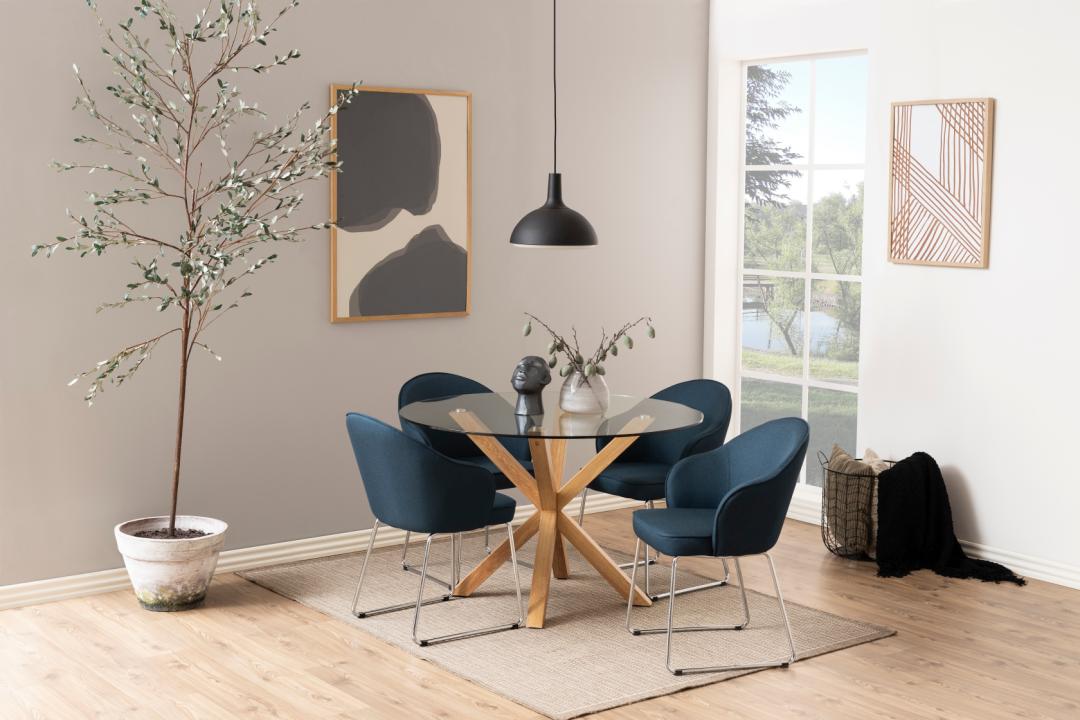 Table à manger Hennie ø119cm - décor chêne clair - Image 4