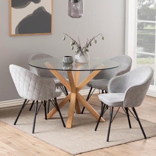 Table à manger Hennie ø119cm - décor chêne clair - Image 1