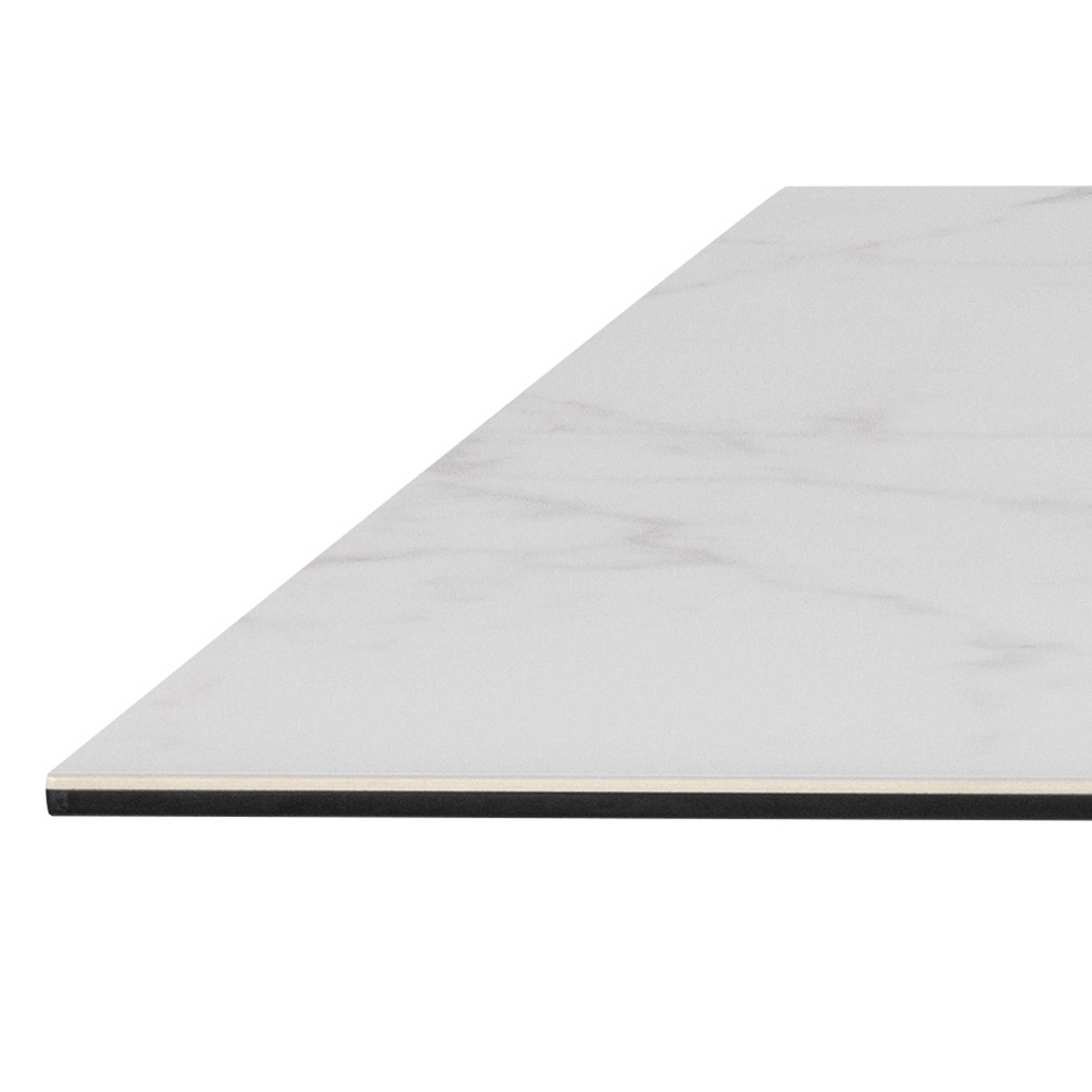 Table à manger Hennie 200x100 céramique - blanc/noir - Image 2