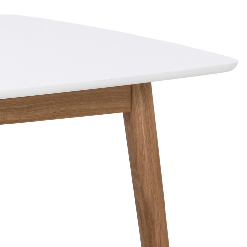 Table à manger Nalini 180x90cm, blanc/ chêne clair - Image 5