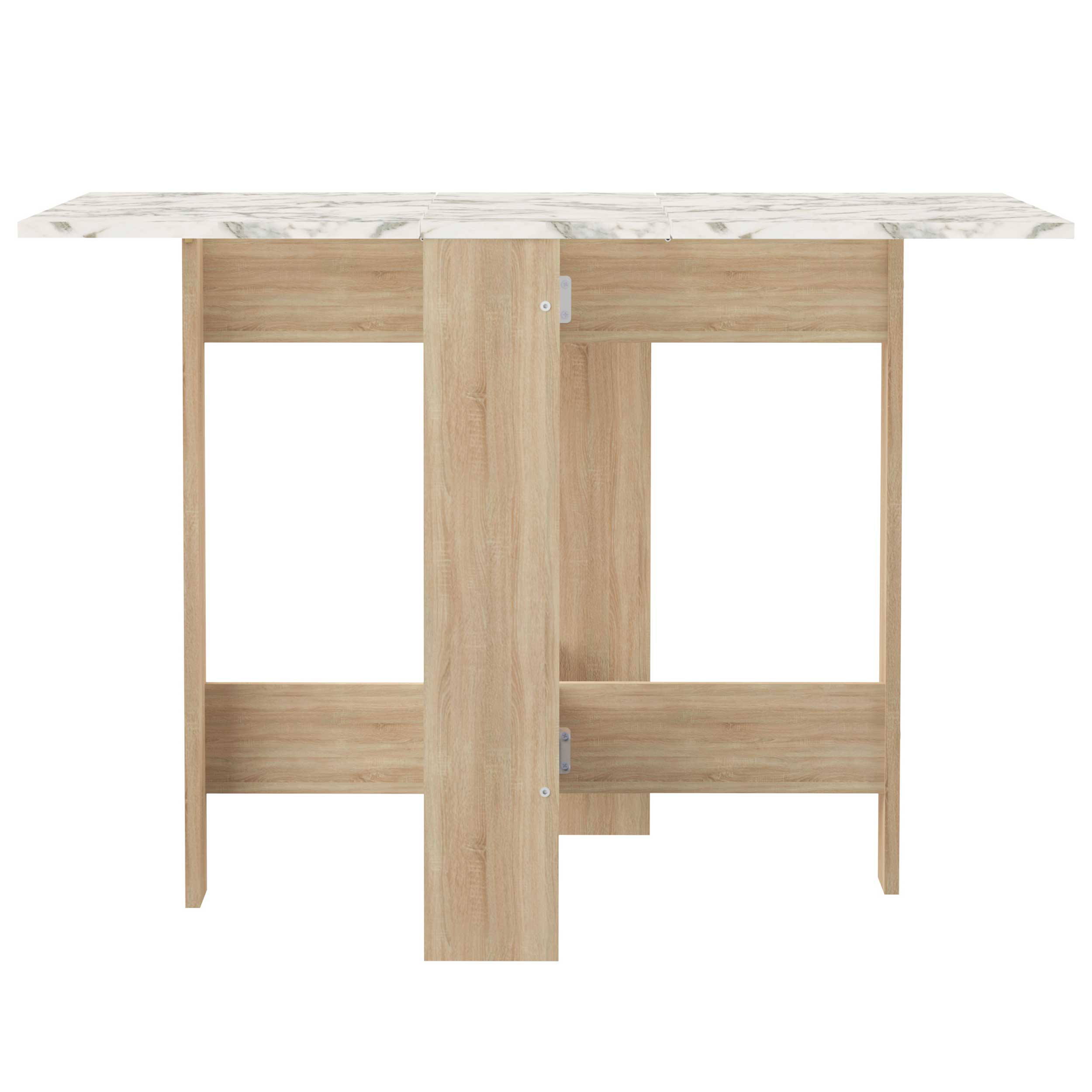 Table à manger pliable Papillon 103 cm - chêne/marbre - Image 6