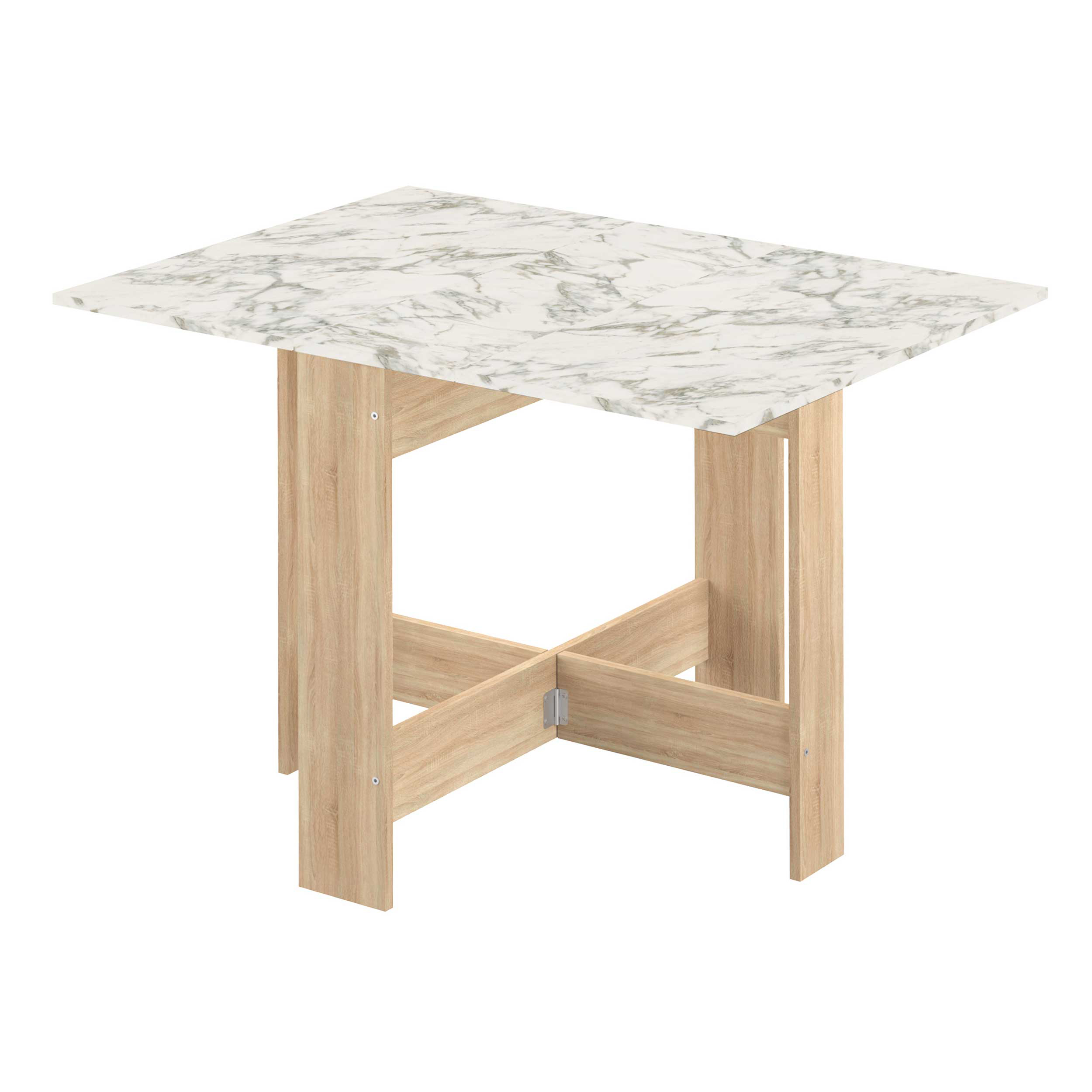 Table à manger pliable Papillon 103 cm - chêne/marbre - Image 10