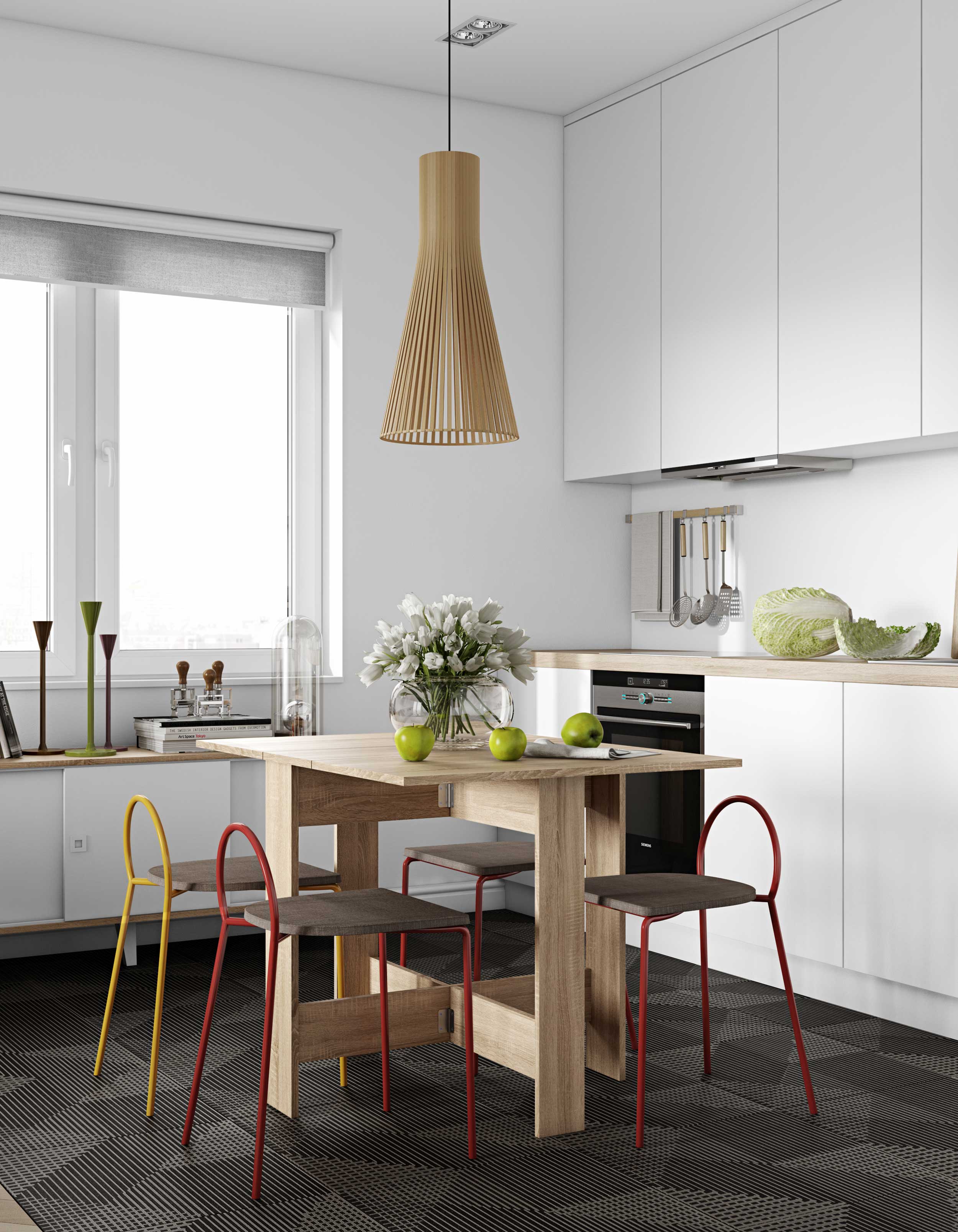 Table à manger pliable Papillon 103 cm - chêne - Image 8