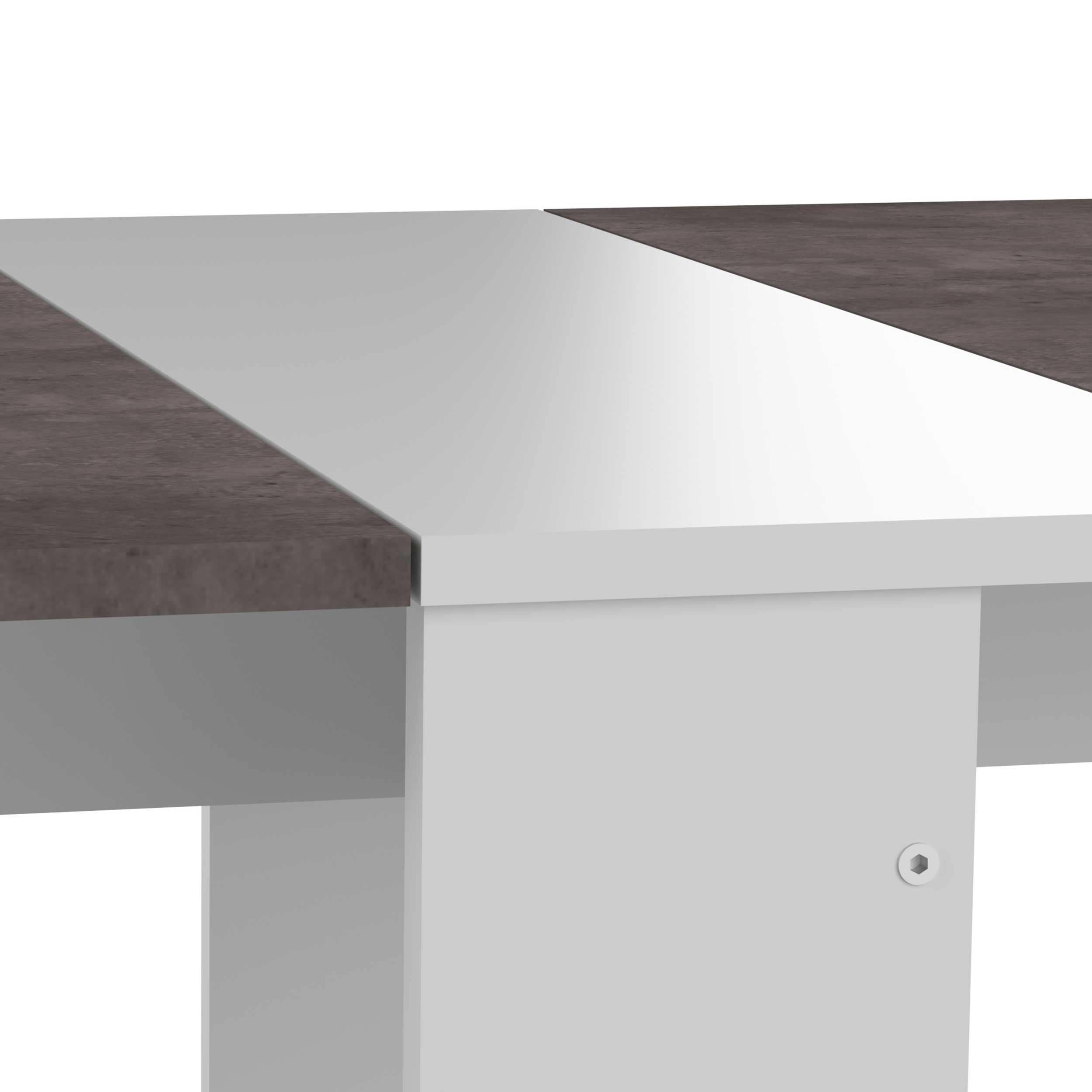 Table à manger pliable Papillon - blanc/béton - Image 3