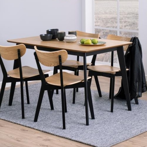 Table à manger Rover 120x80cm - chêne/noir