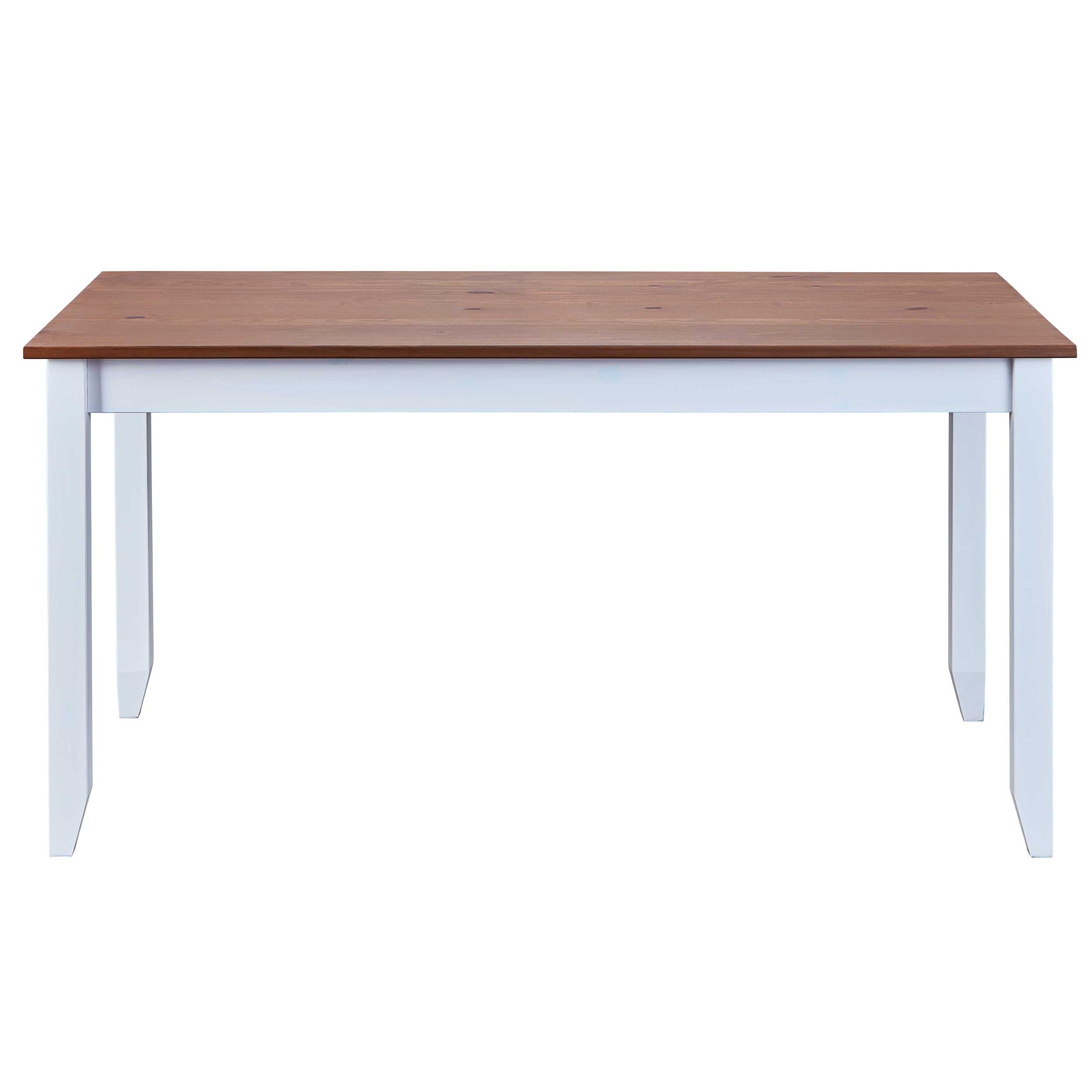 Table à manger Westerland 160x90cm rurale - blanc/brun - Image 5