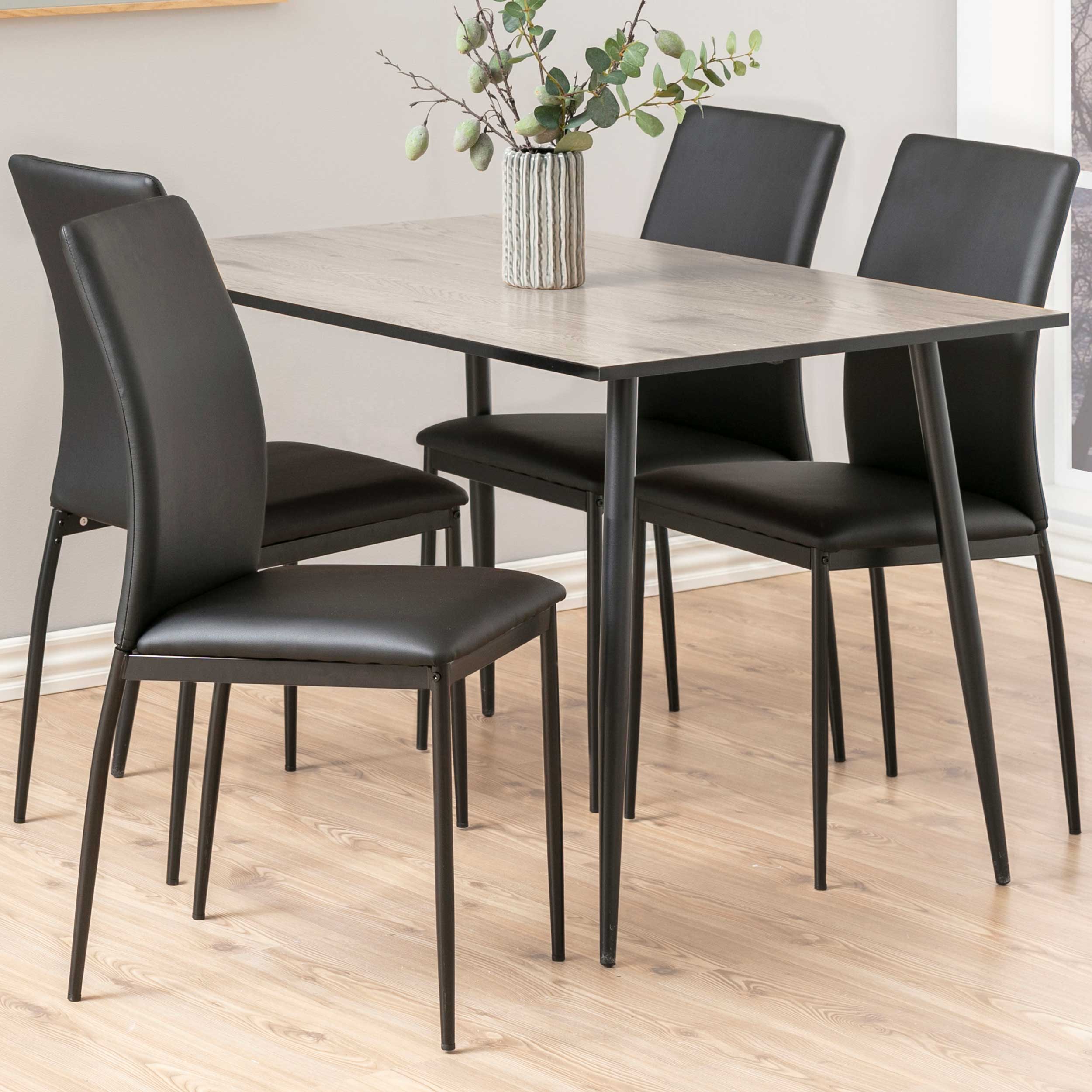 Table à manger Wilhelm 120x80 - chêne sauvage/noir