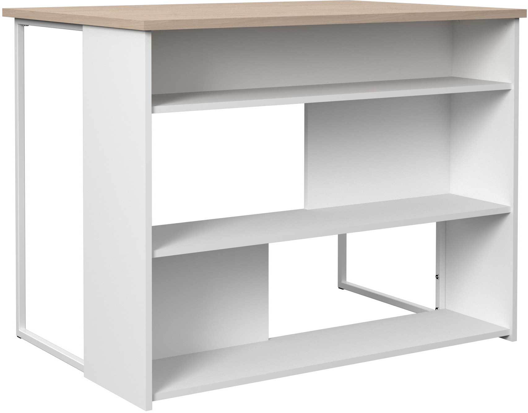 Table bar & ilôt de cuisine Slam 116cm - blanc/chêne - Image 10