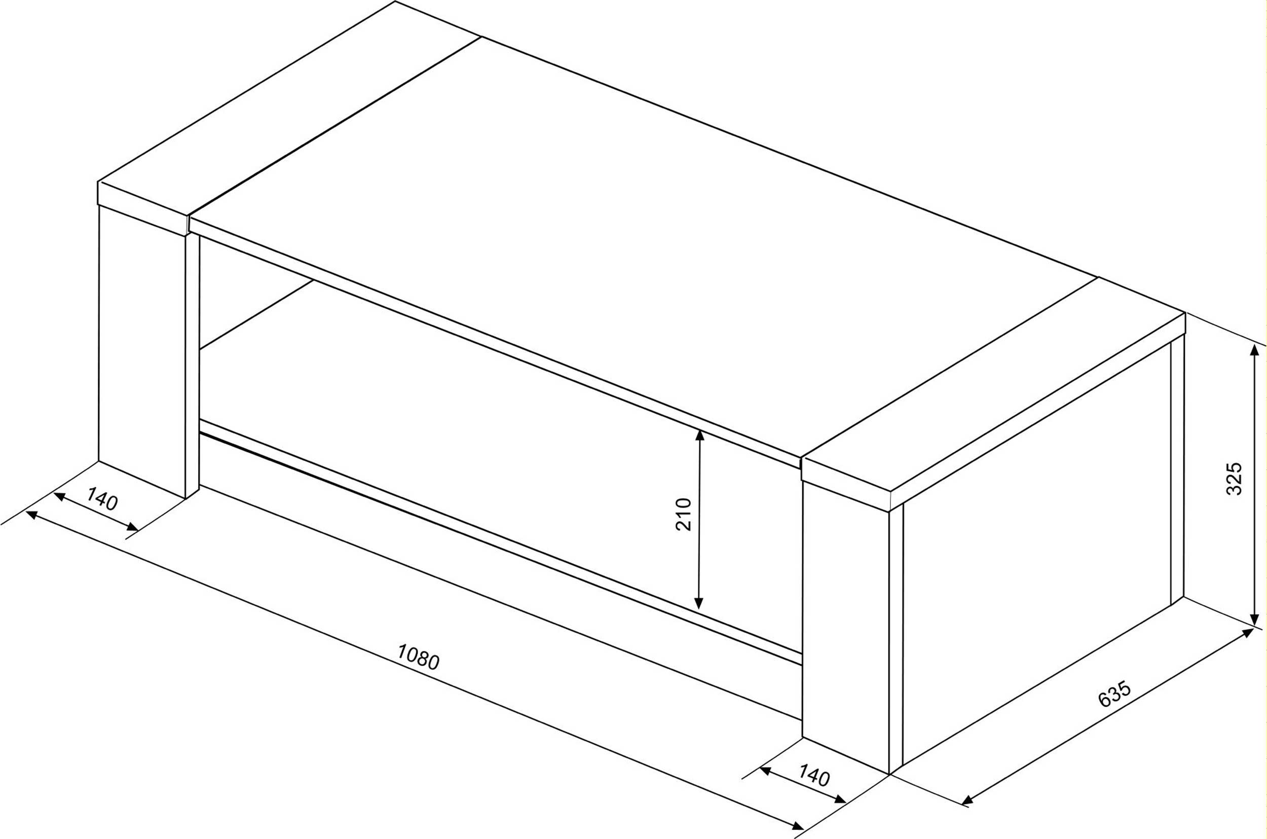 Table basse Ares 108x65 mélamine - brun - Image 4