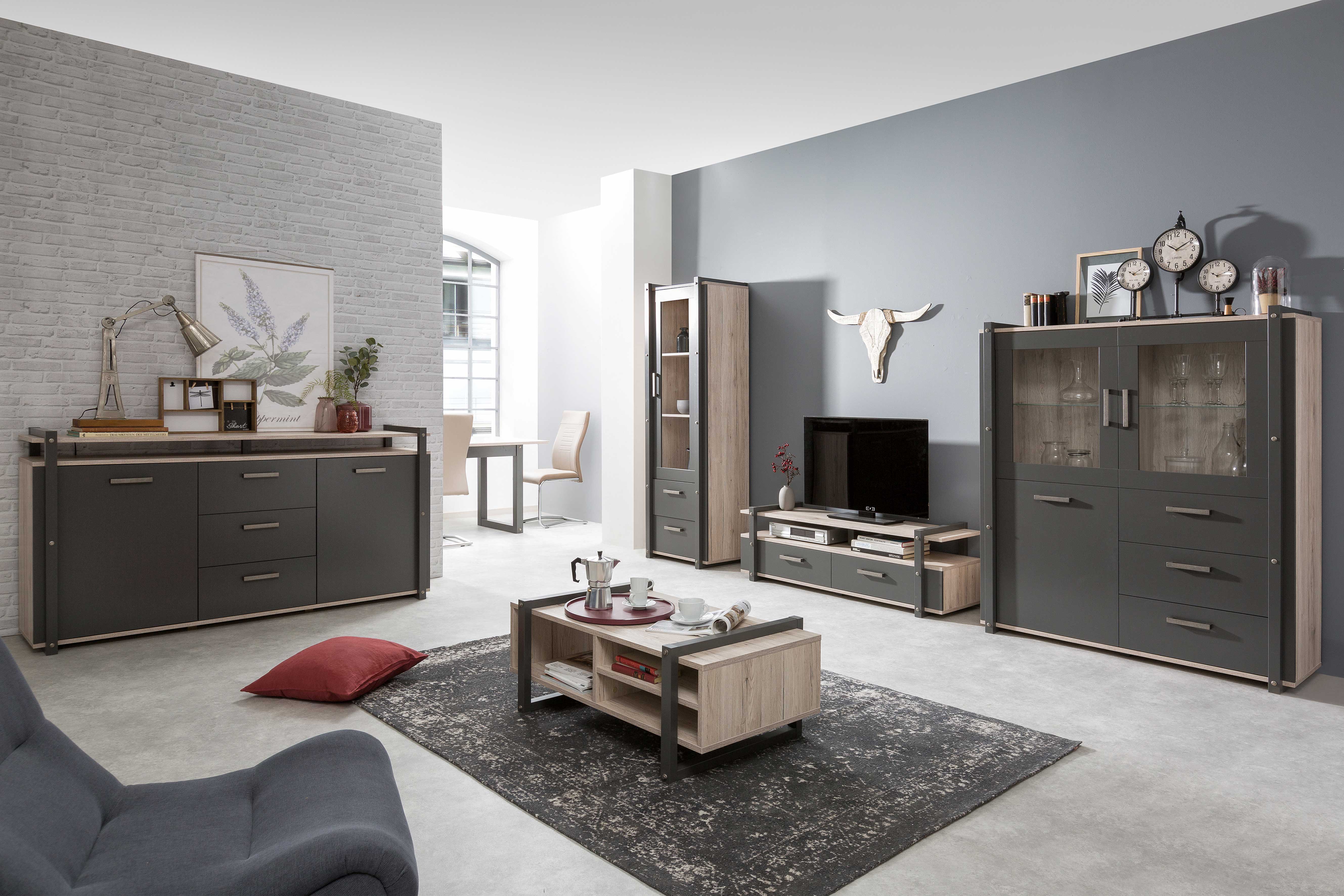 Table basse Brooklyn 100x60 industriel - chêne - Image 2