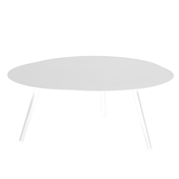 Table basse Burnie 86cm aluminium - blanc