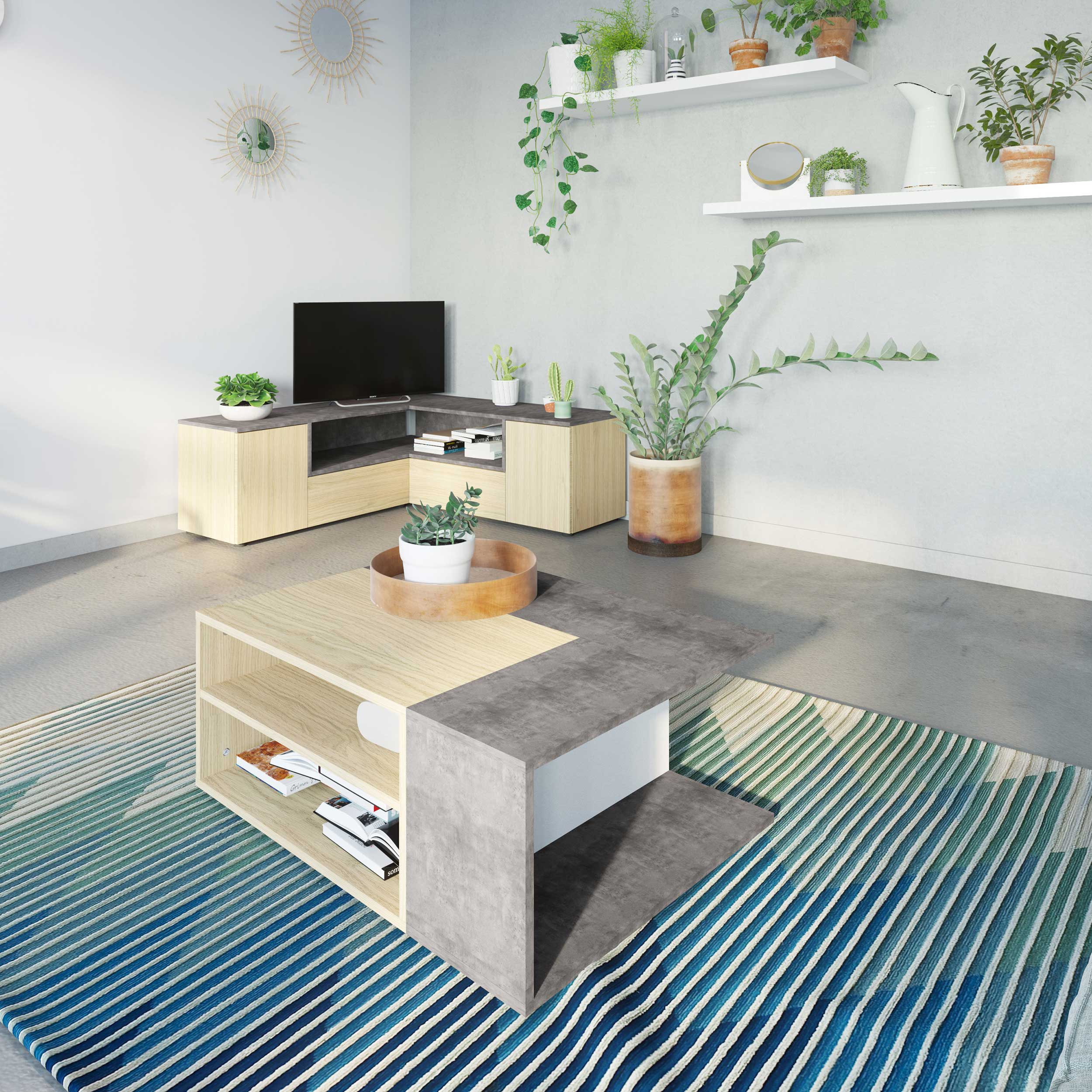 Table basse Cleo - béton/chêne - Image 9