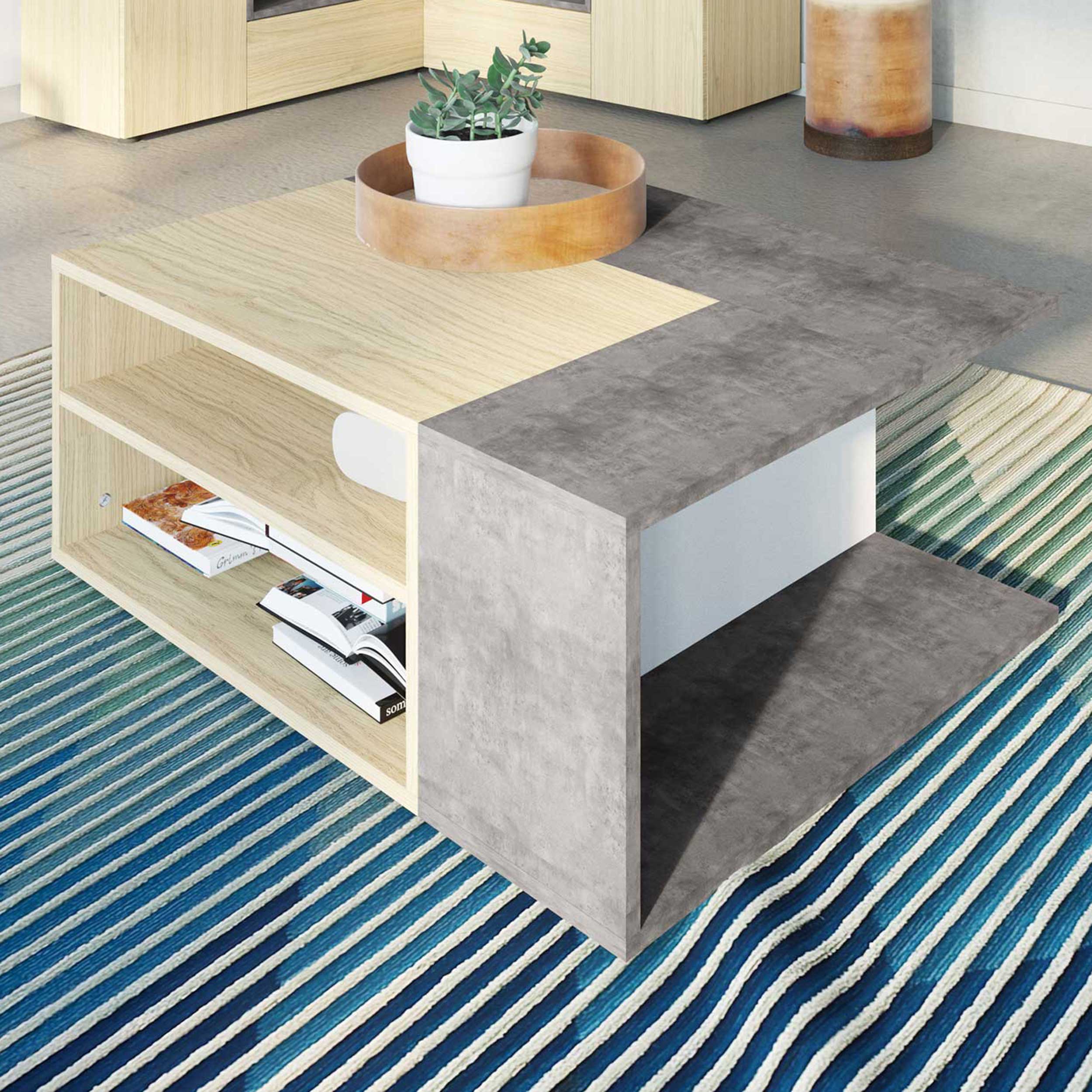 Table basse Cleo - béton/chêne