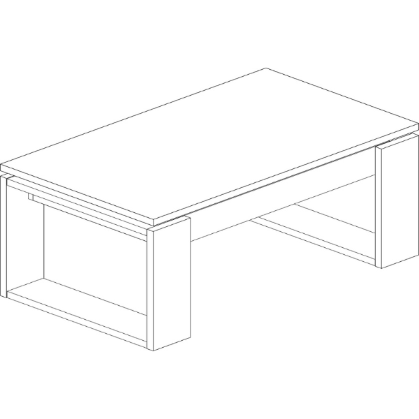 Table basse Cosmit 90x52 cm avec plateau extensible - beige/ noir - Image 2