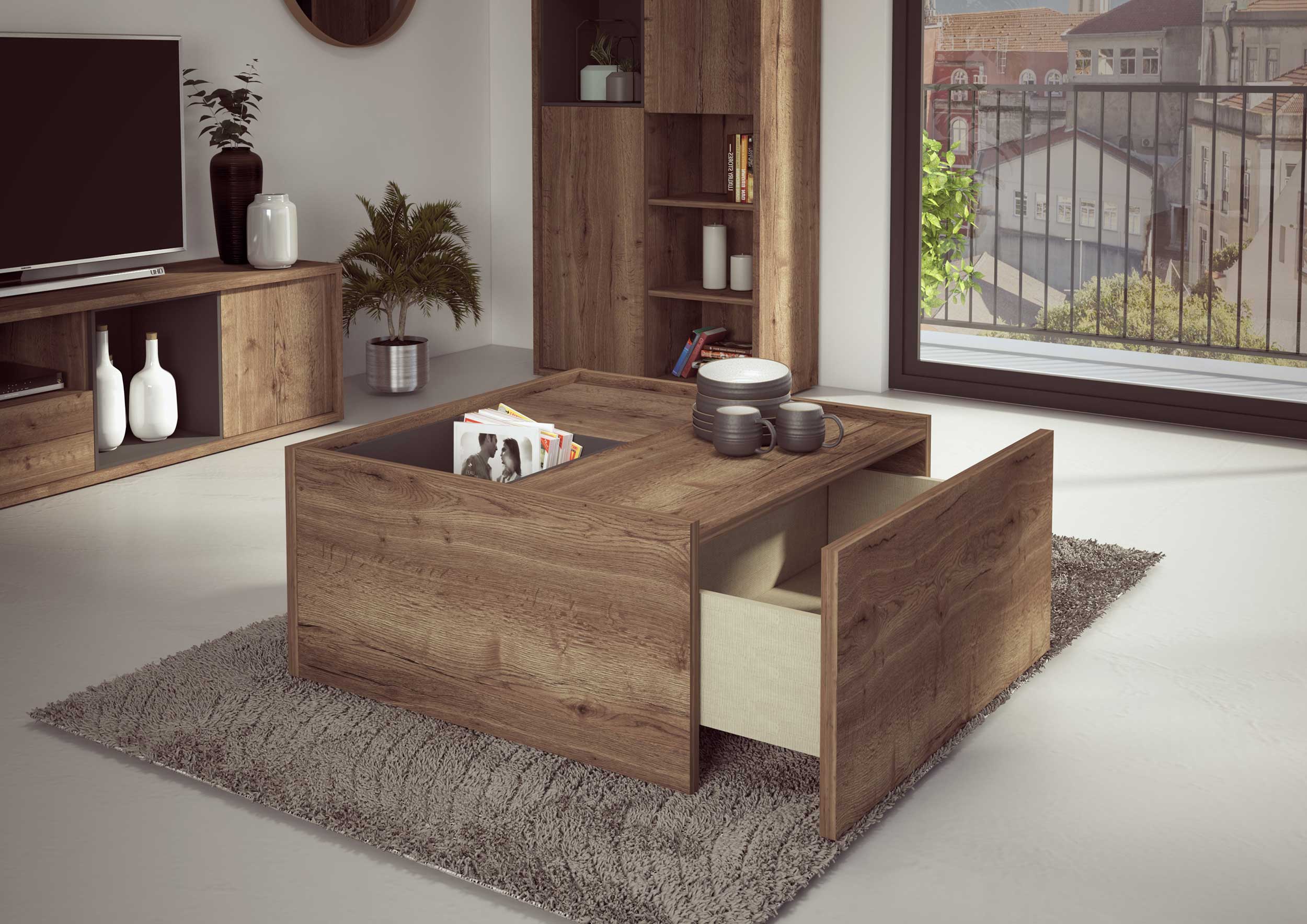 Table basse Frame - chêne foncé - Image 4