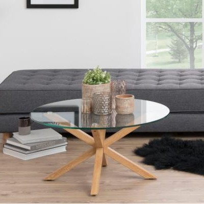 Table basse Hennie ø82cm - décor chêne