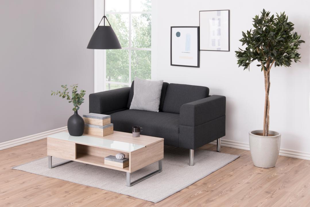 Table basse Izzy 110cm - chêne/blanc - Image 2