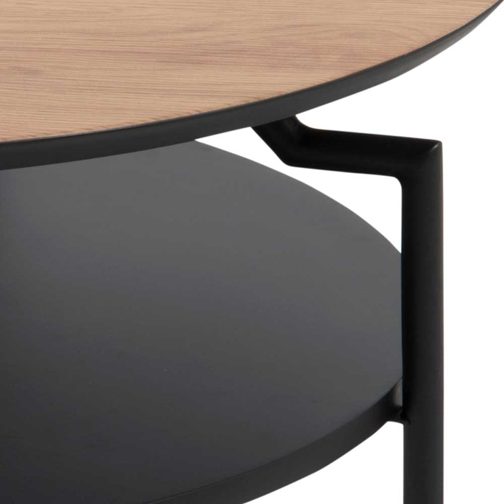 Table basse Marvin Ø80 - chêne sauvage/noir - Image 3