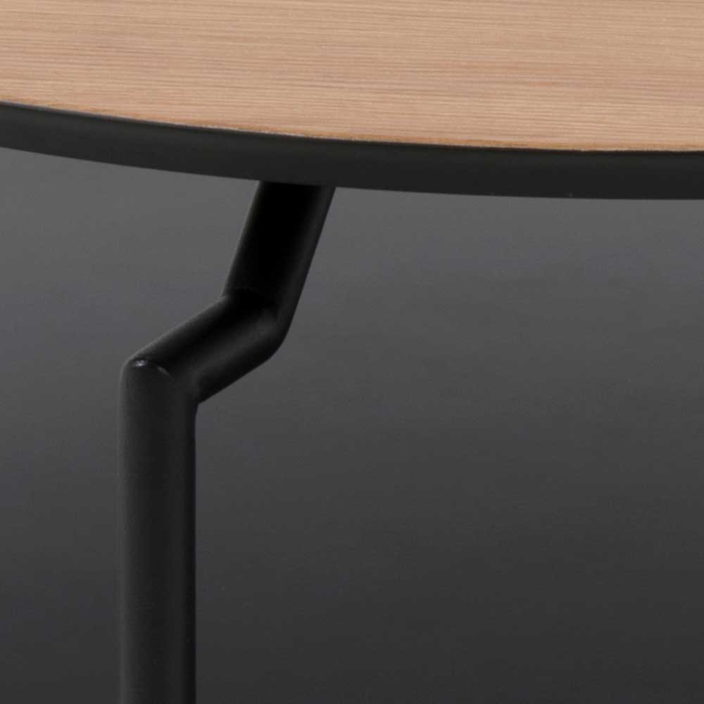 Table basse Marvin Ø80 - chêne sauvage/noir - Image 4