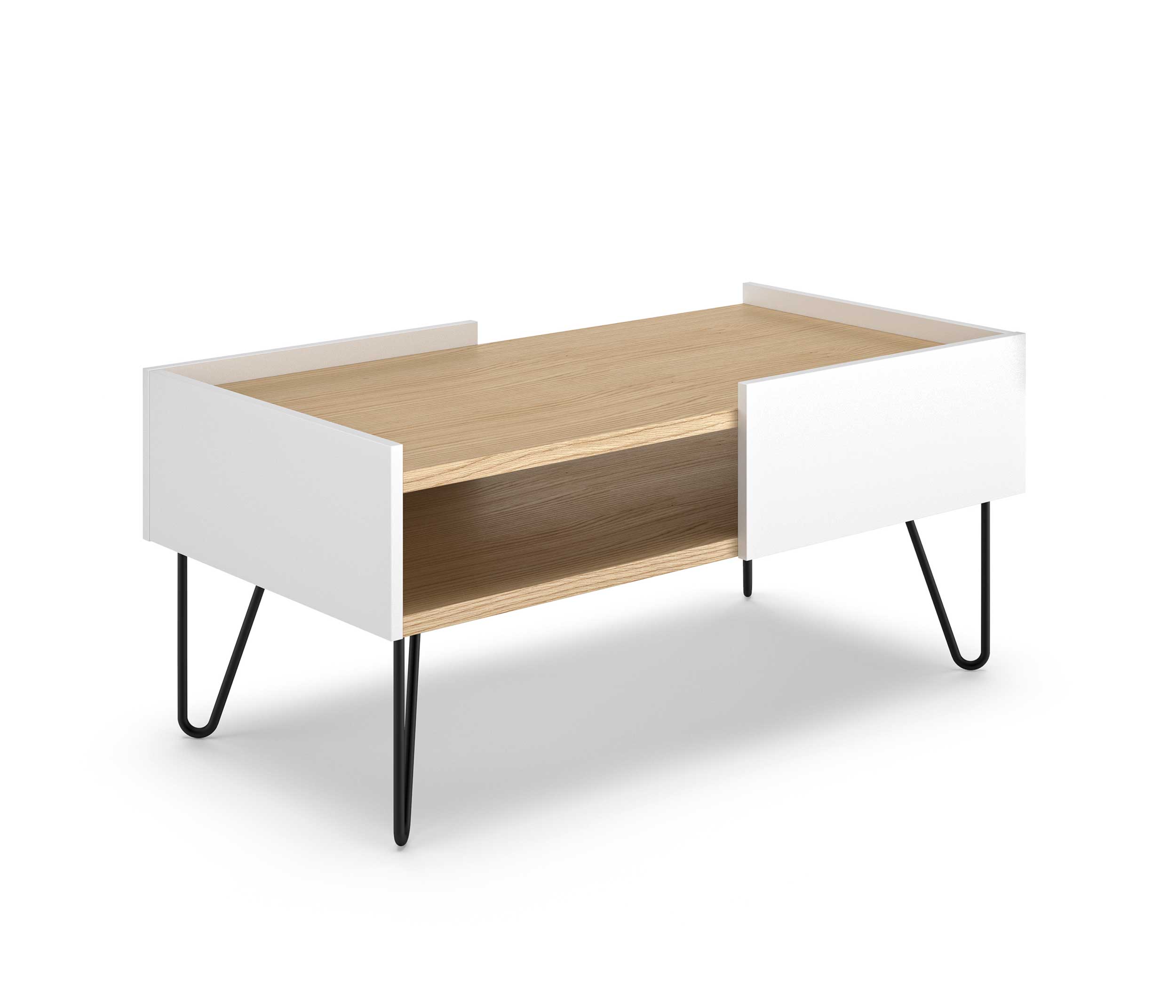 Table basse Nina 110cm - chêne/blanc - Image 7
