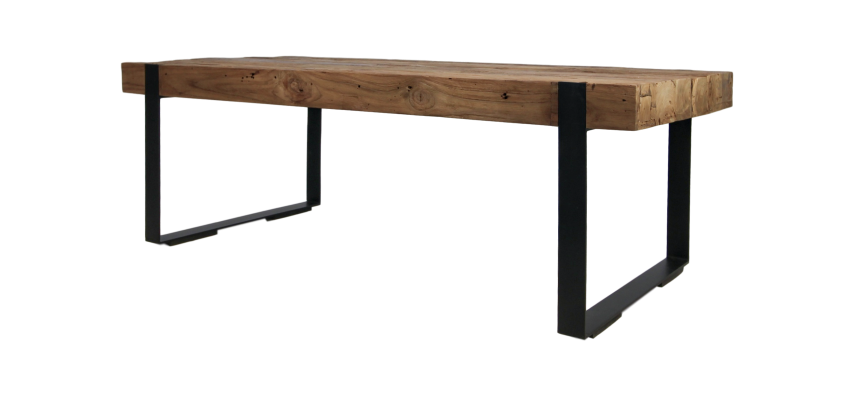 Table basse Norton 130x60 cm - teck/fer recyclé - Image 4