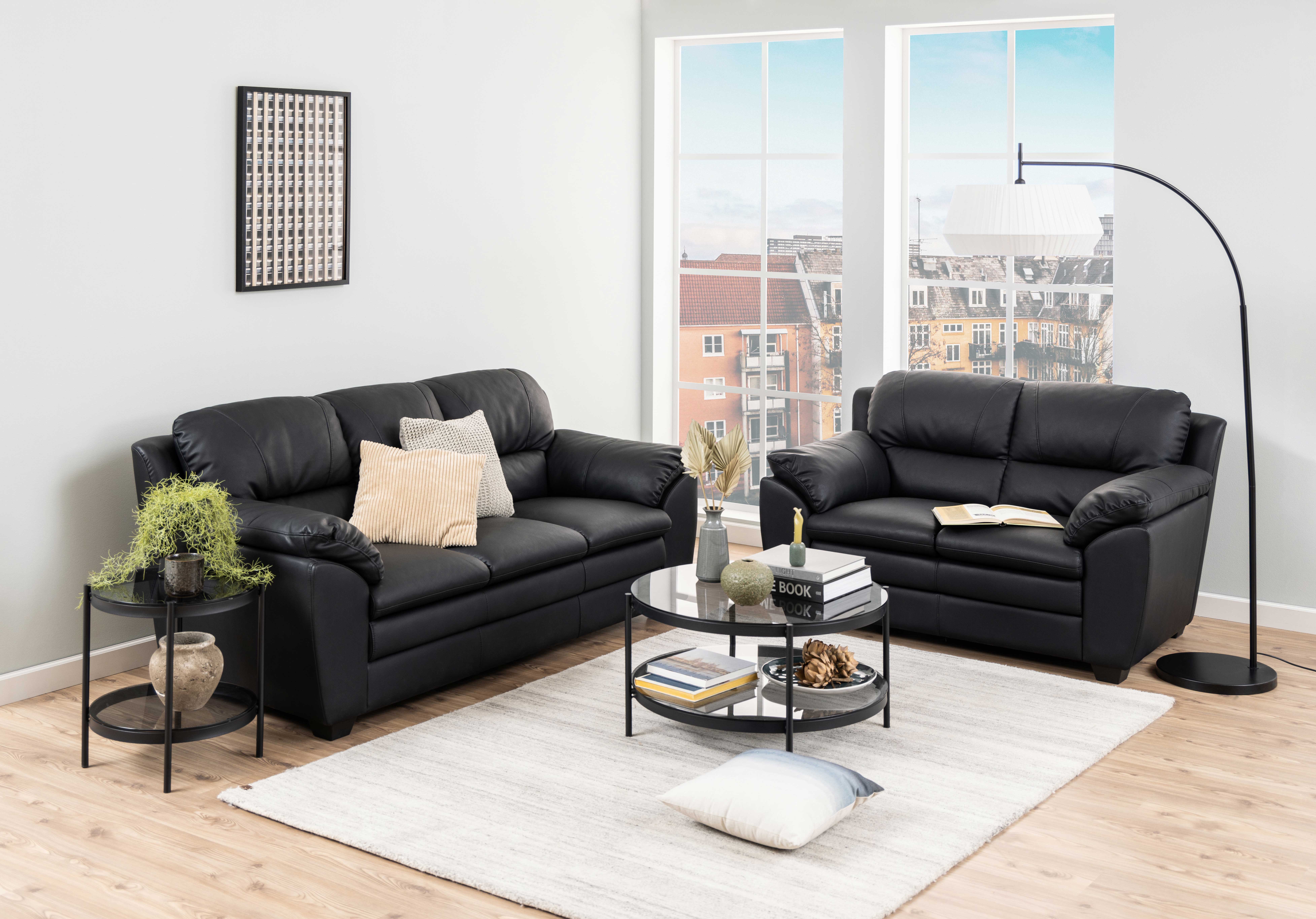 Table basse Paul avec plateau en verre ø75 - noir - Image 7