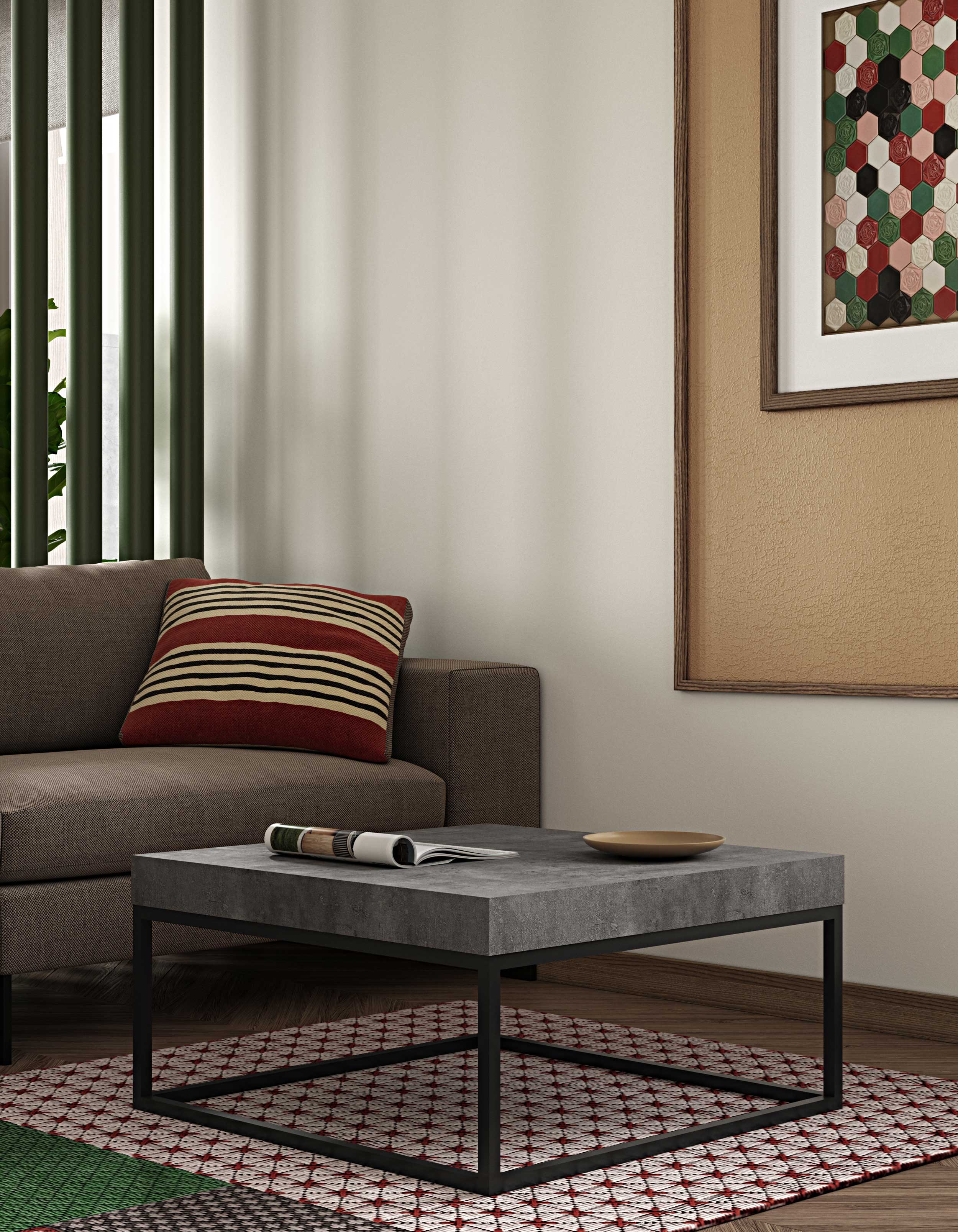 Table basse Petra 75x75 industriel - béton - Image 7