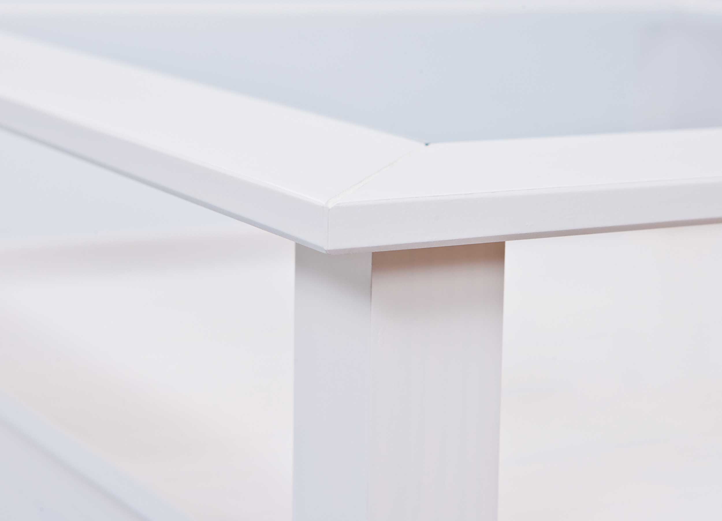 Table basse Provence 115x60 avec 2 tiroirs pin massif - blanc - Image 3