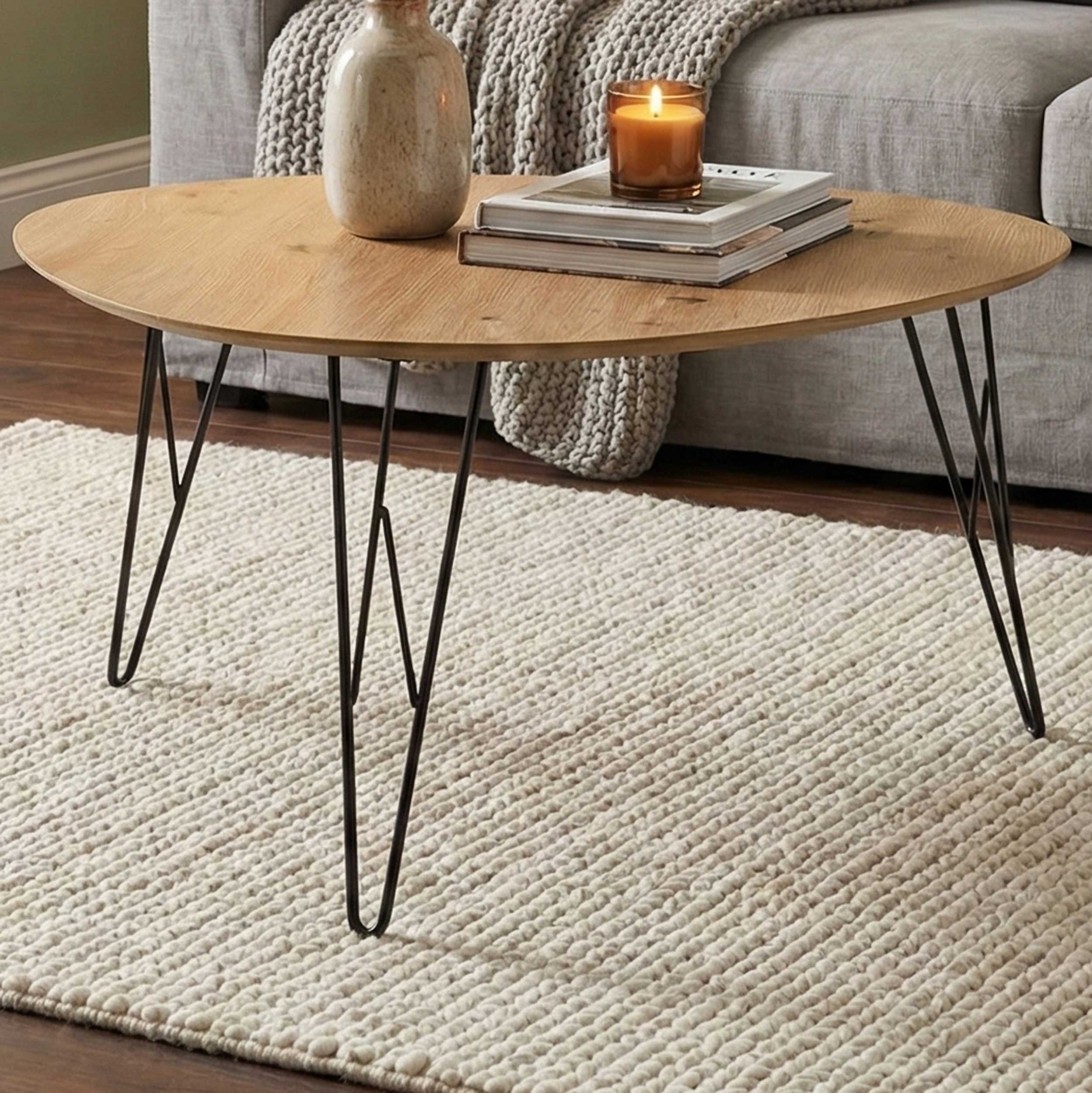 Table basse Ramblas 80x78 - métal/chêne