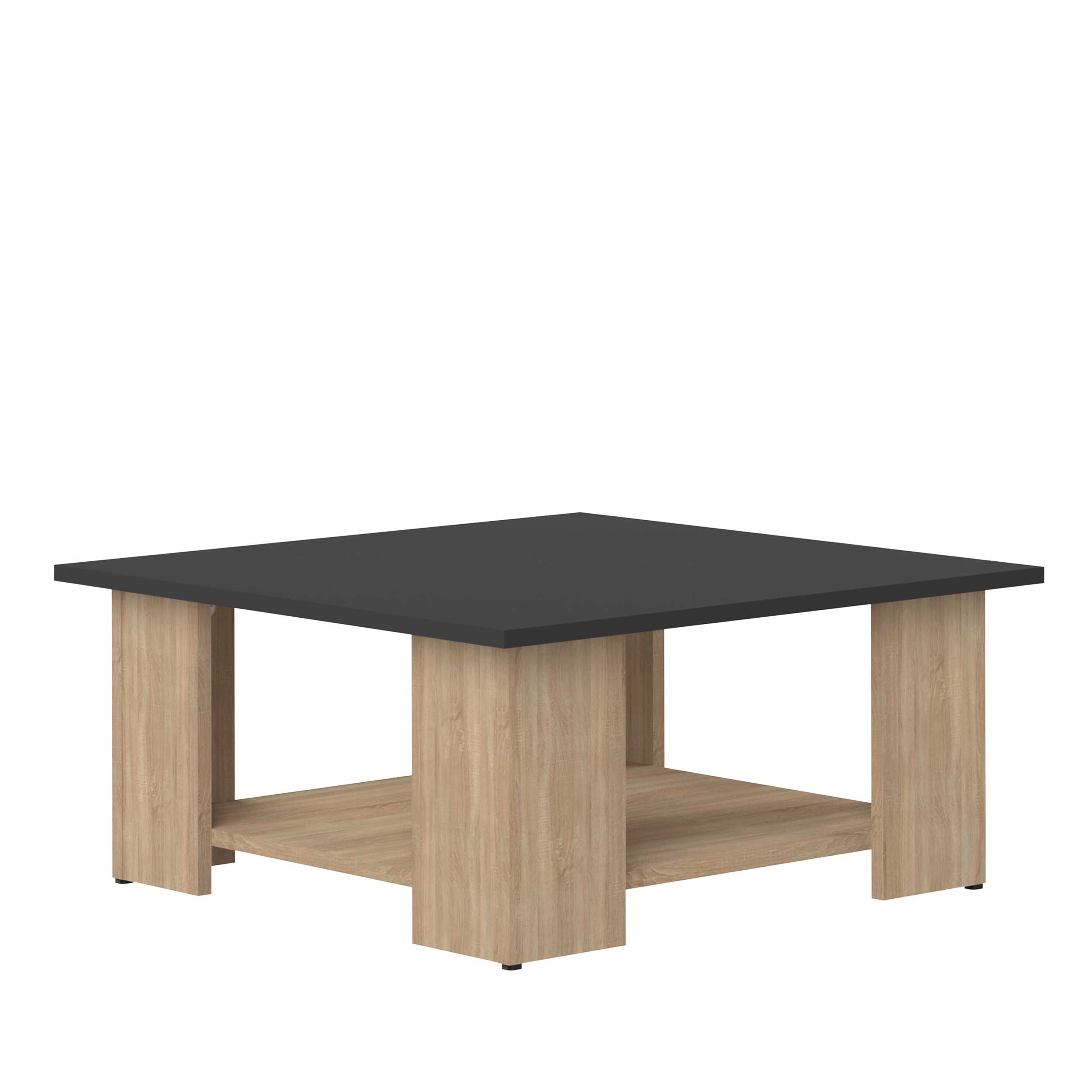 Table basse Sames 67x67 - noir/chêne - Image 3