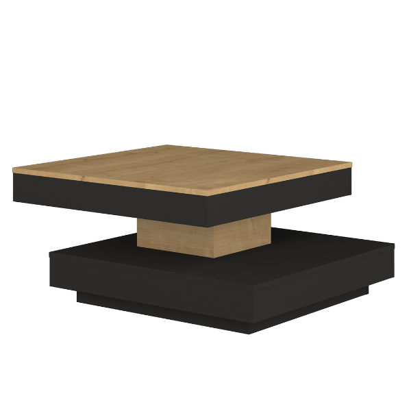 Table basse Soho 78x78 cm avec plateau extensible - beige/gris - Image 8