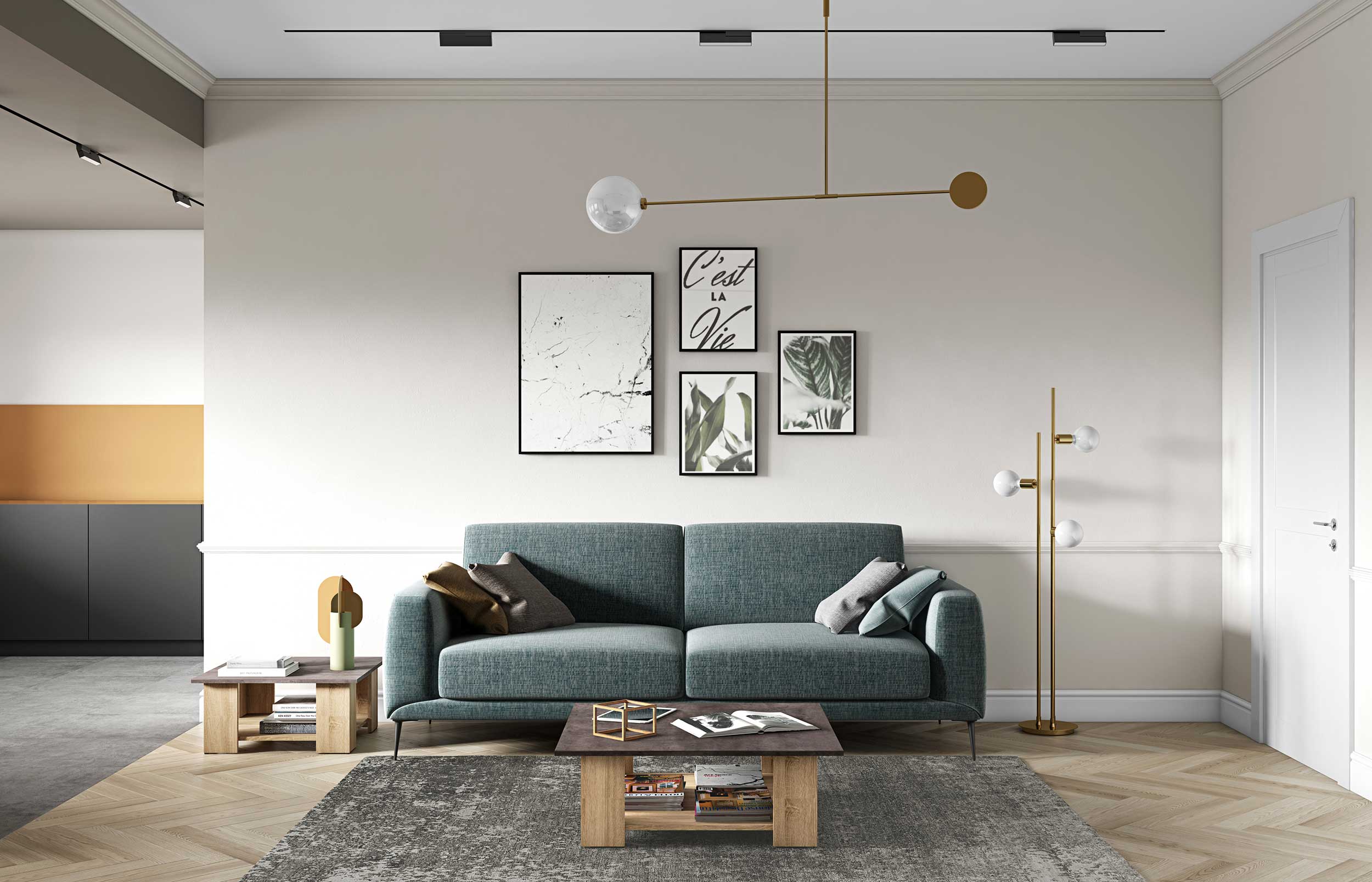 Table basse Square 67x67 - chêne/béton - Image 6