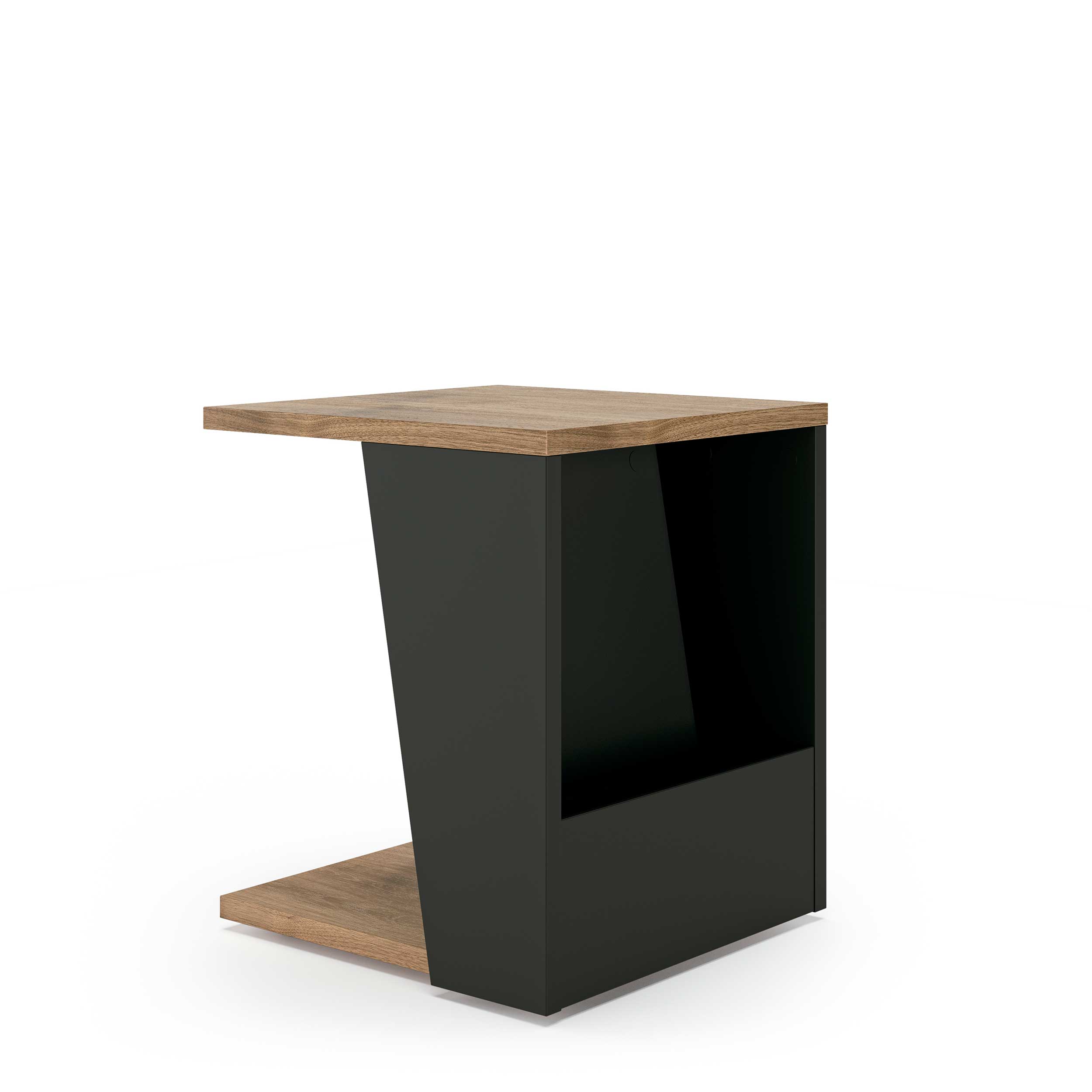 Table d'appoint Albi 40x40cm - noyer/noir - Image 4