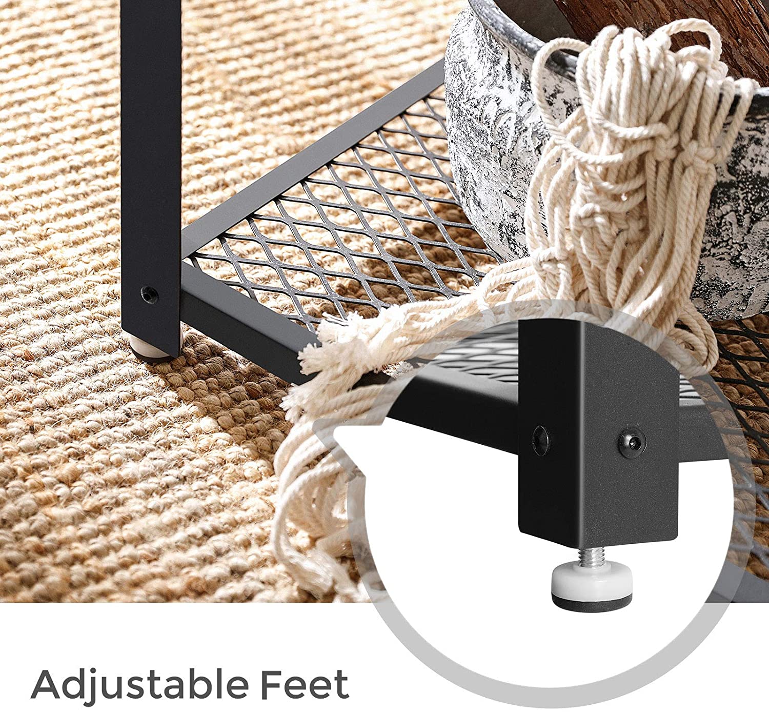 Table d'appoint Bill 45x45 1 tablette - brun rustique/noir - Image 9