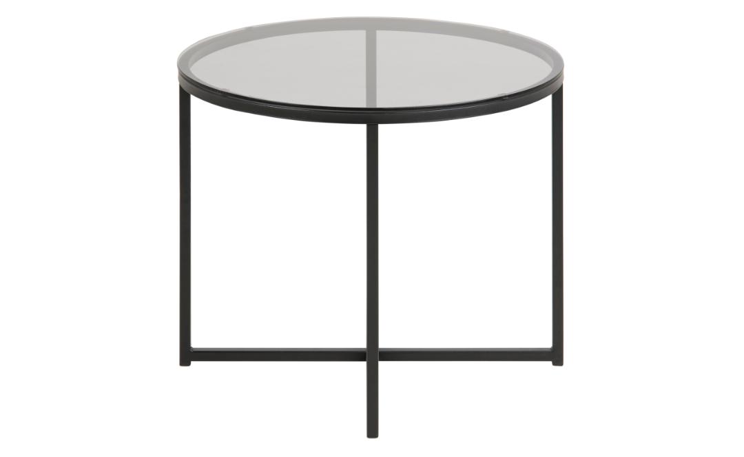 Table d'appoint Caitlynn ø55cm - plateau teinté en gris - Image 7