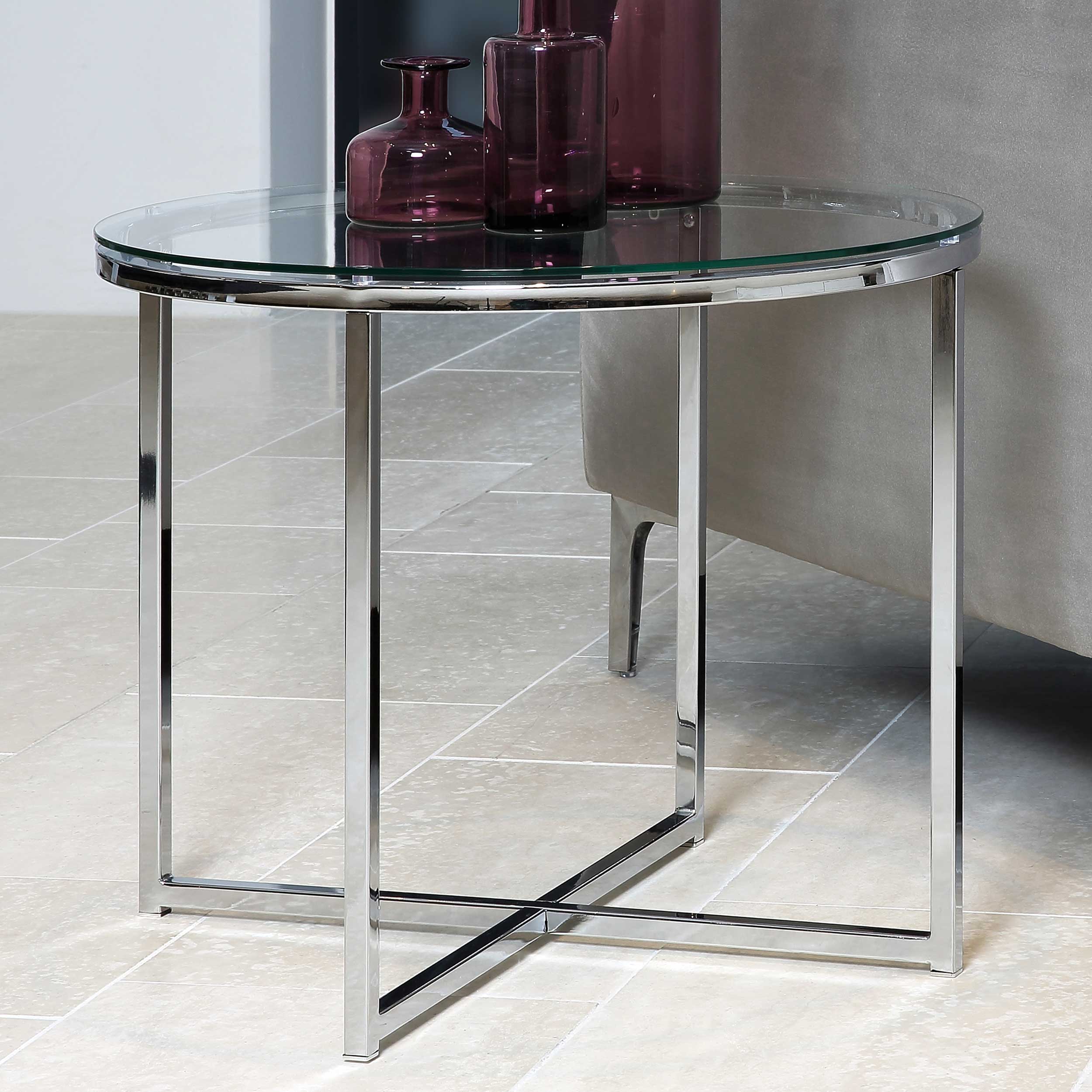 Table d'appoint Caitlynn ø55cm - tableau transparant - Image 1